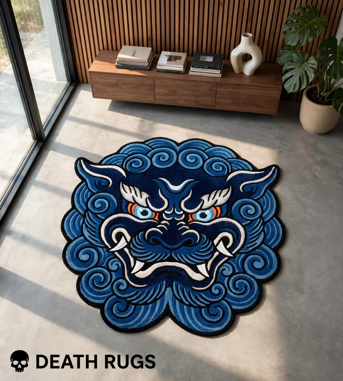 Sapphire Guardian Foo Dog Rug thumbnail 4