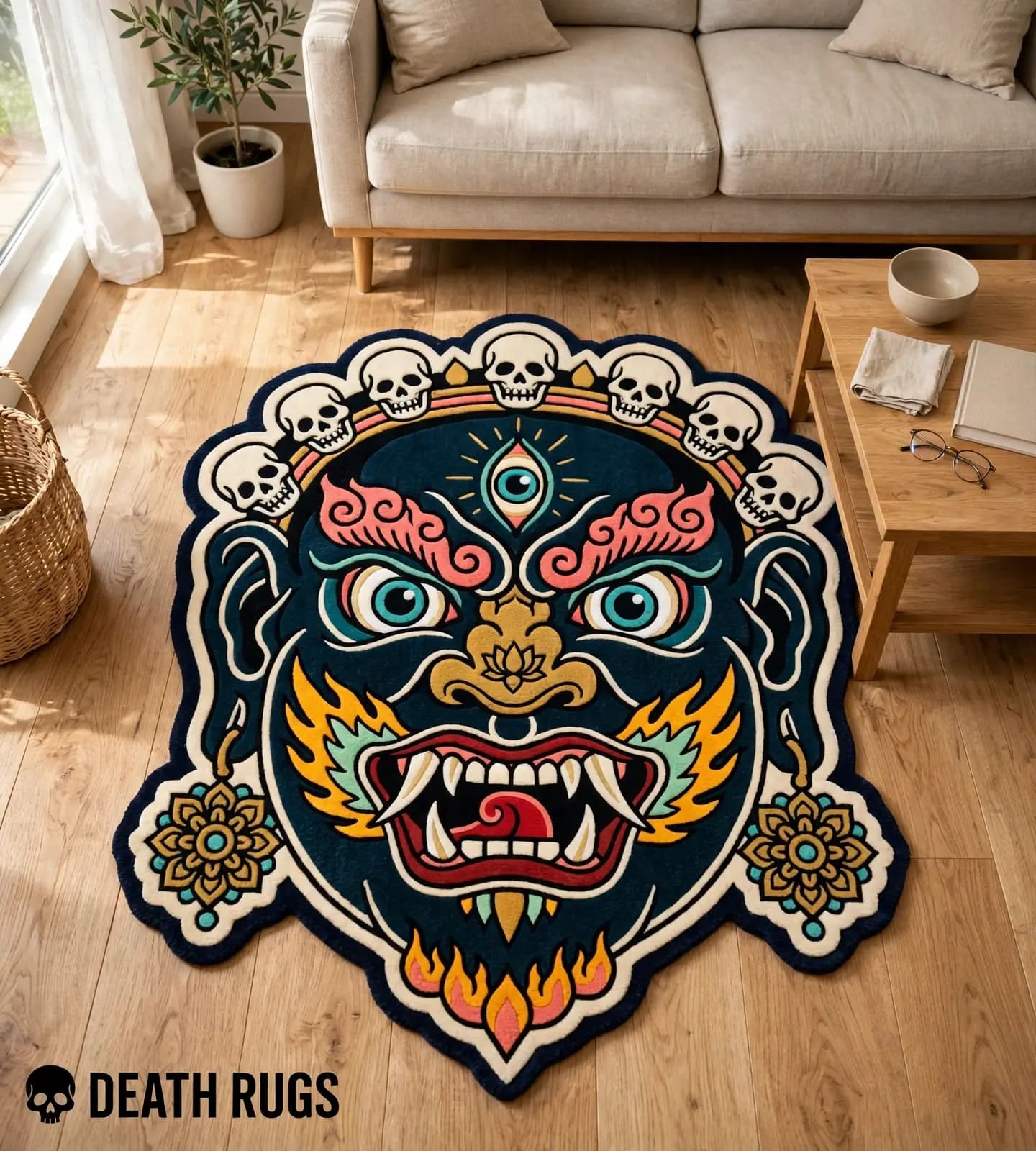 Crown of Skulls Mahakala Rugs thumbnail 8