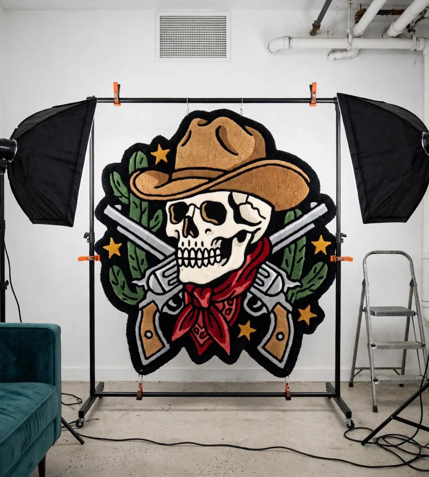 Outlaw Cowboy Skull Rugs alternate