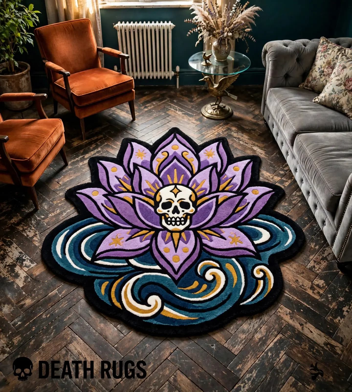 Skull Lotus Blossom Rugs thumbnail 8