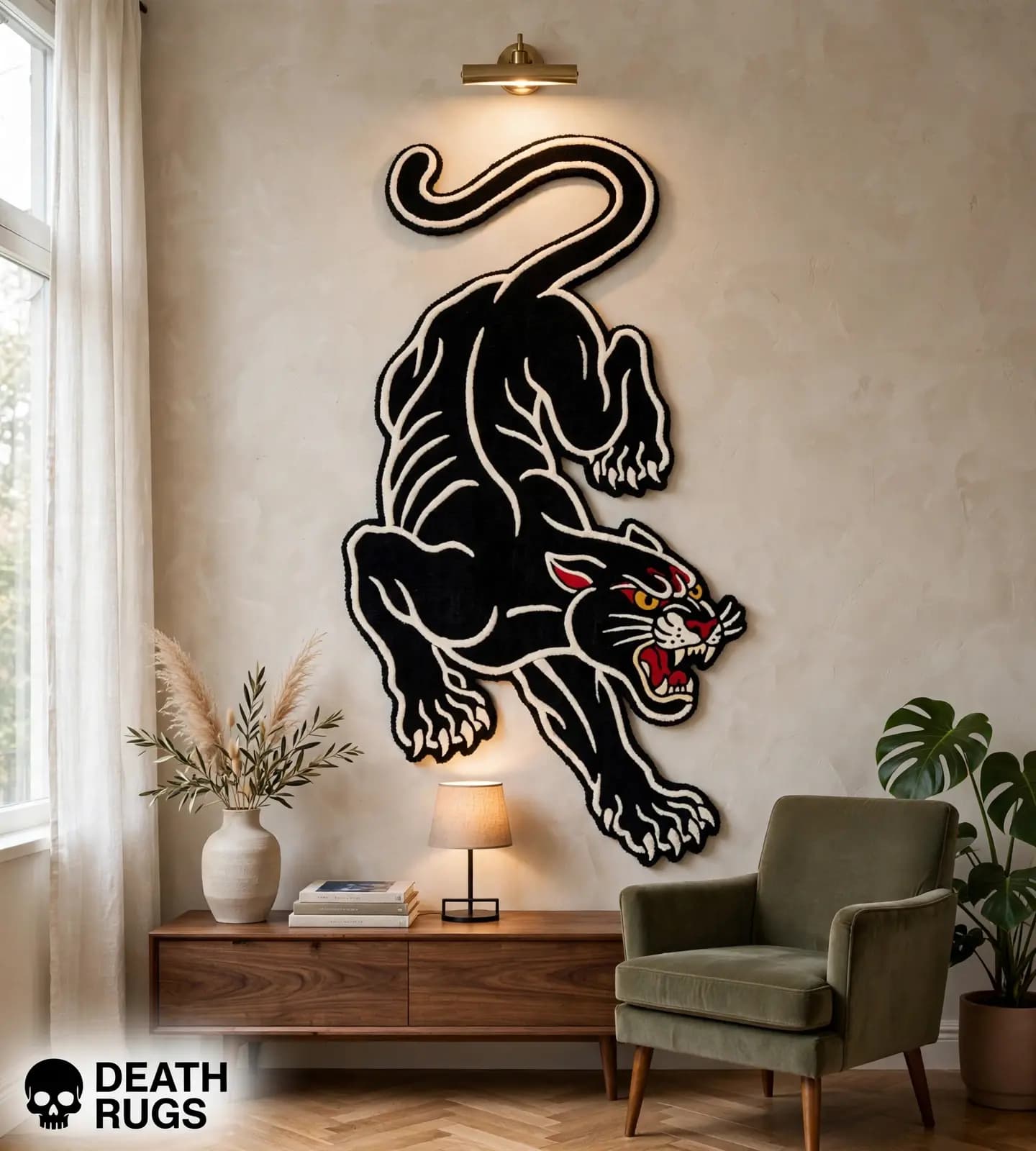 Crawling Black Panther Rugs thumbnail 3