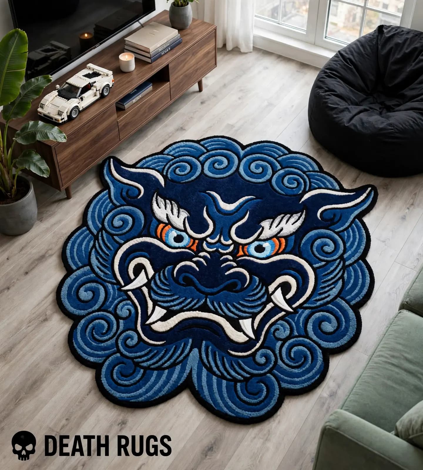 Sapphire Guardian Foo Dog Rug thumbnail 7