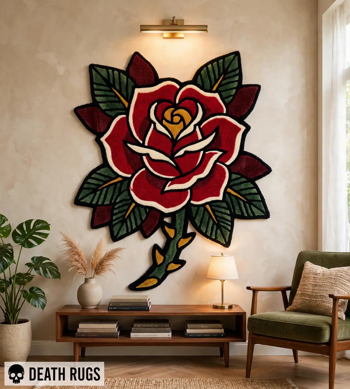 Thorned Stem Rose Rugs thumbnail 4