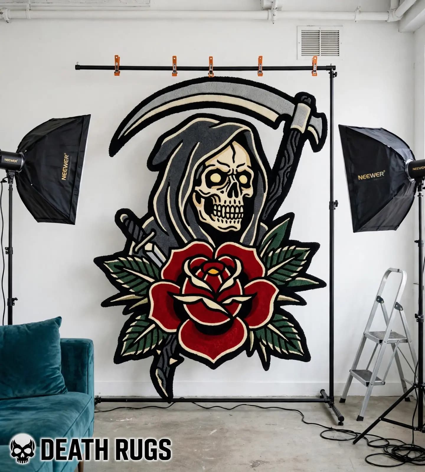 Grim Reaper Scythe Rose Rugs thumbnail 5