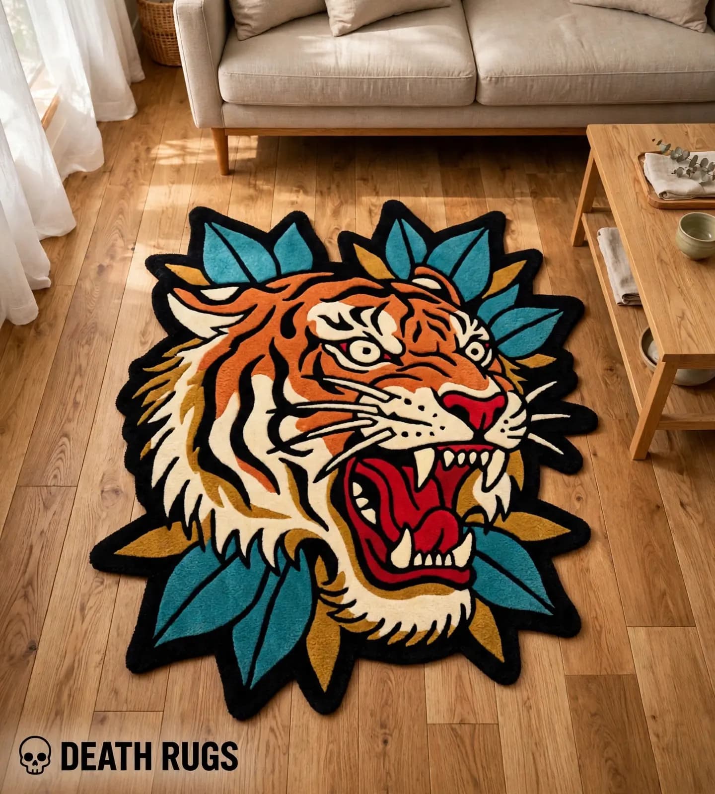 Teal Leaf Tiger Rugs thumbnail 4