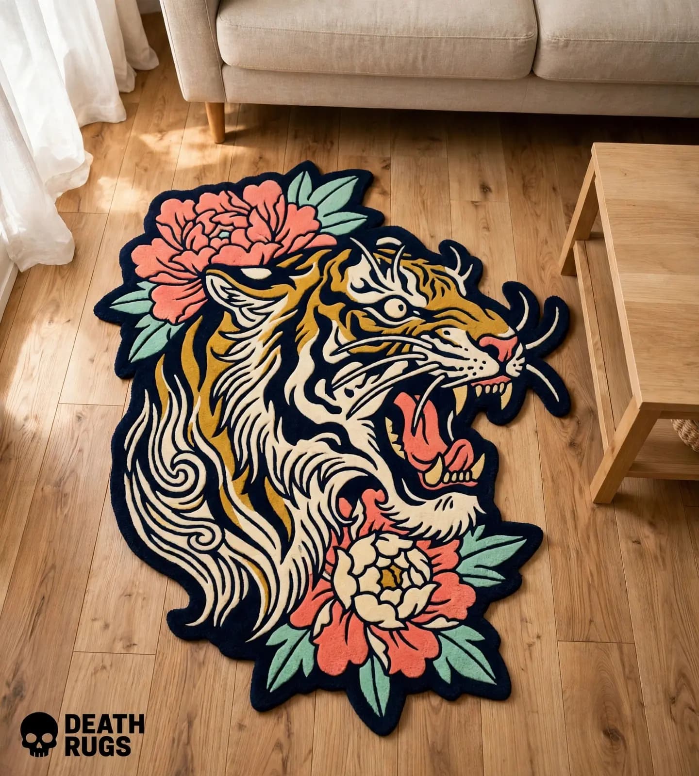 Floral Roar Tiger Rugs alternate