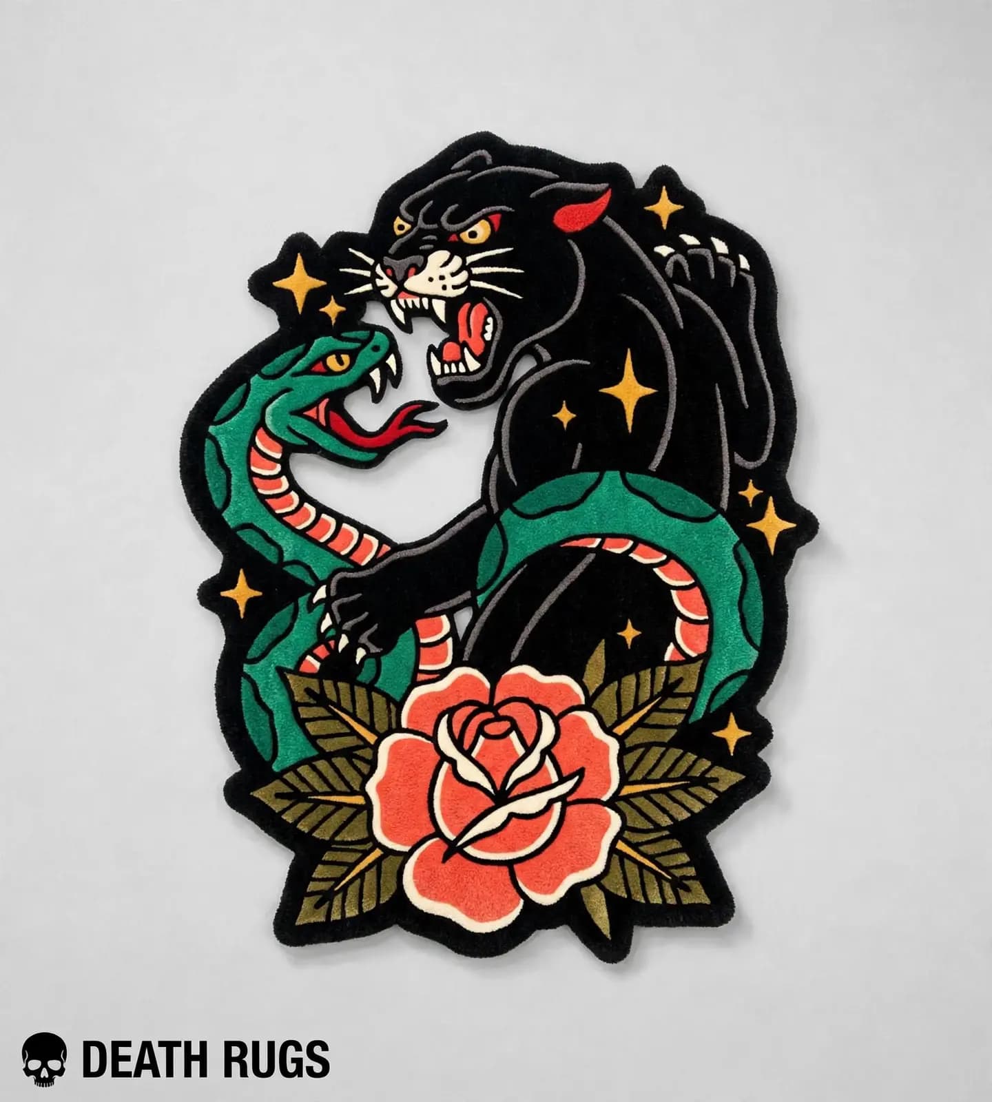 Panther Serpent Rose Rugs