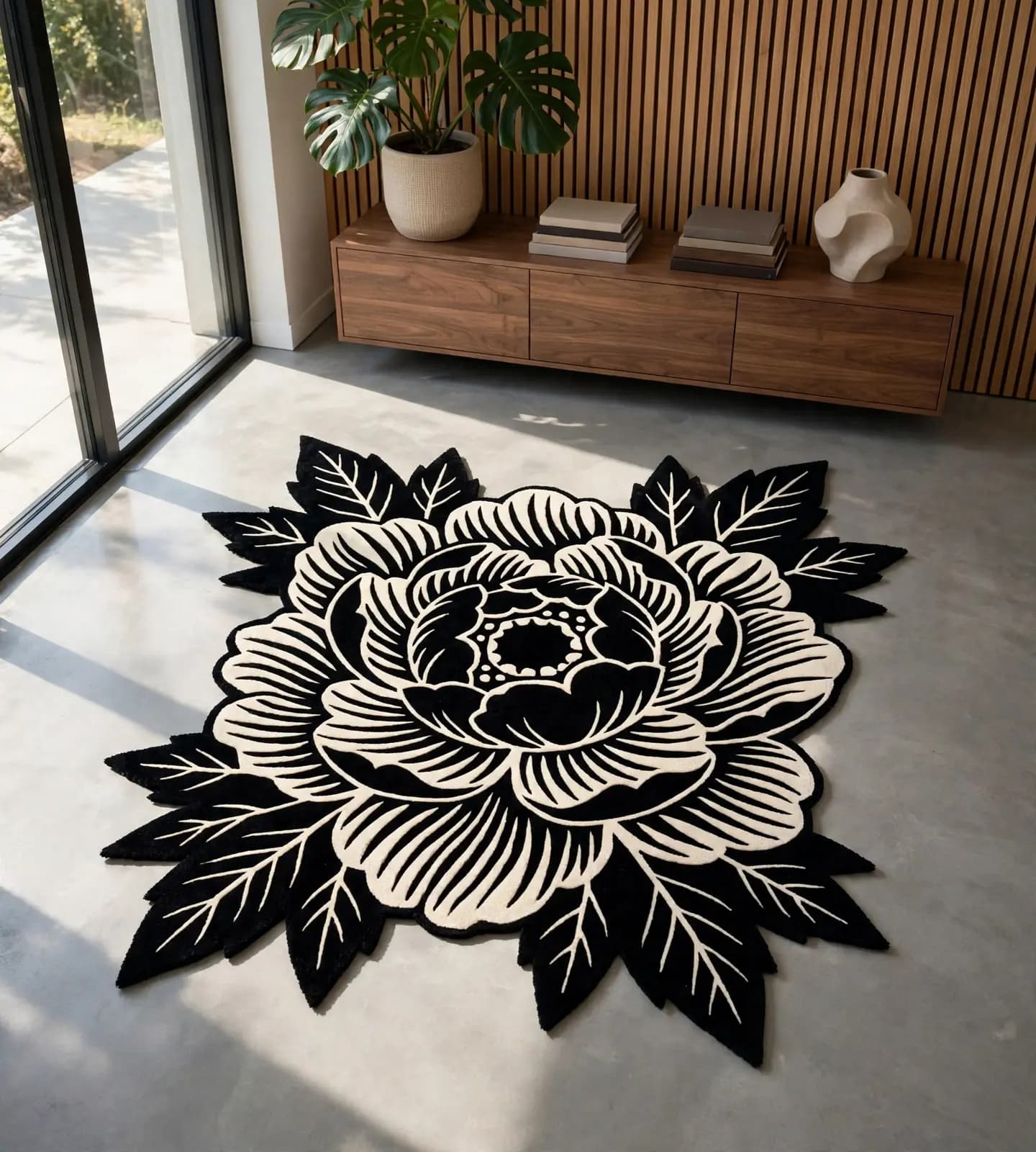 Noir Peony Bloom Rugs thumbnail 6