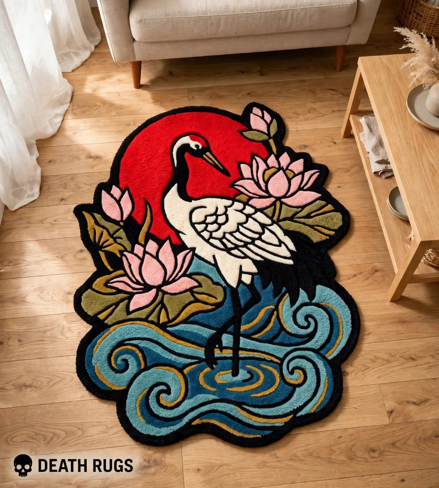Red-Crowned Crane & Rising Sun Rugs thumbnail 7