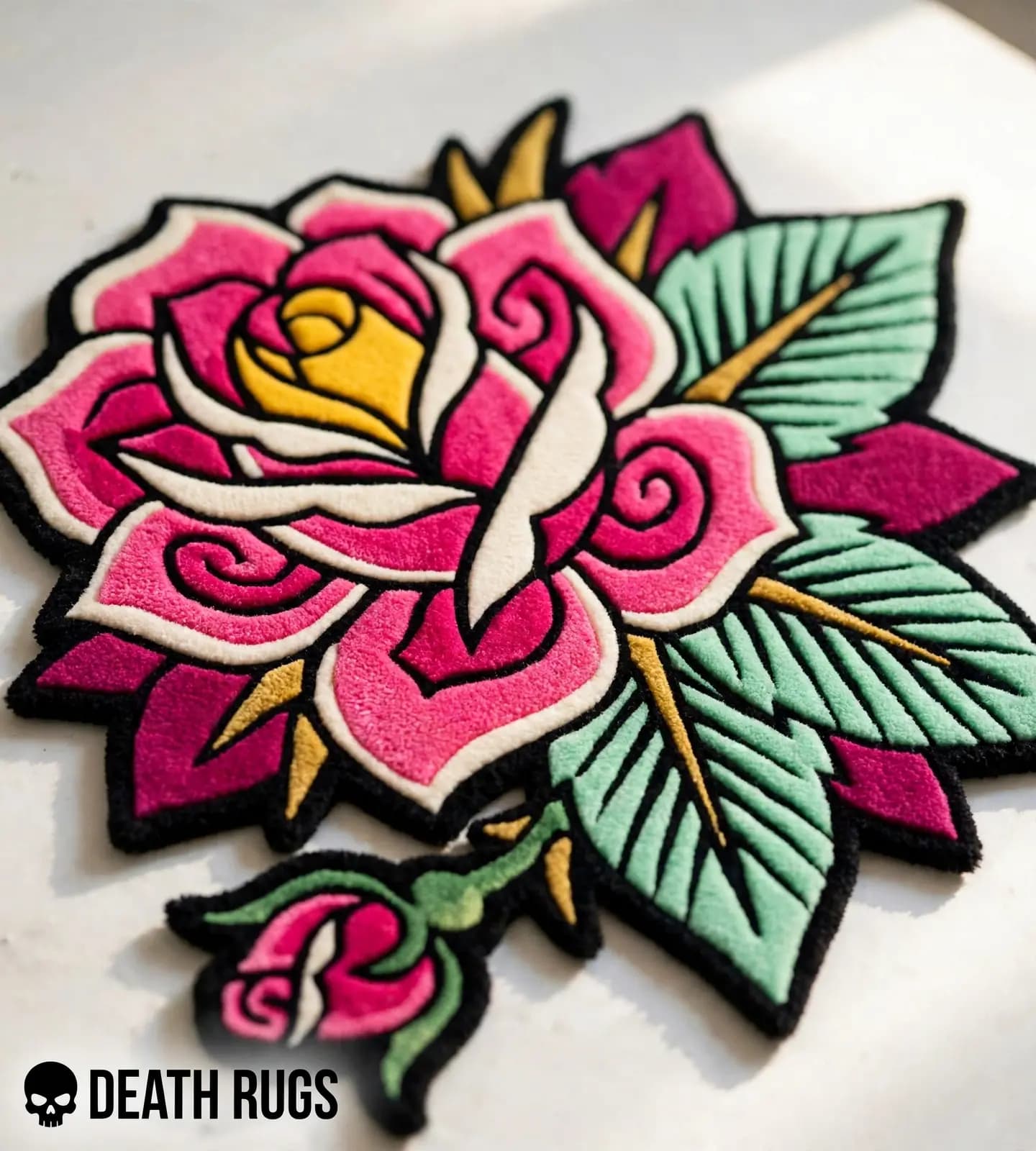 Pink Blossom Rose & Bud Rugs alternate