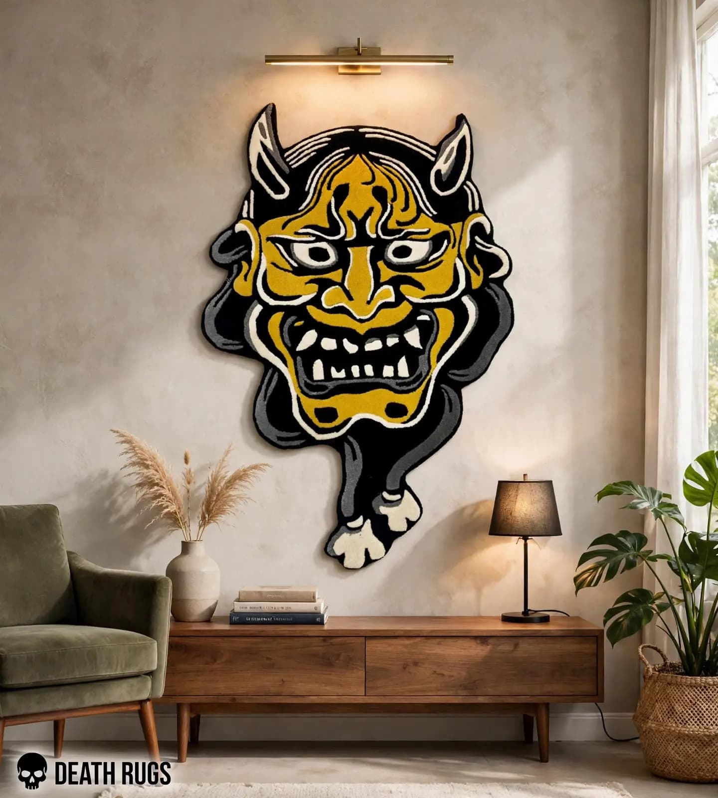 Golden Hannya Mask Rugs thumbnail 5
