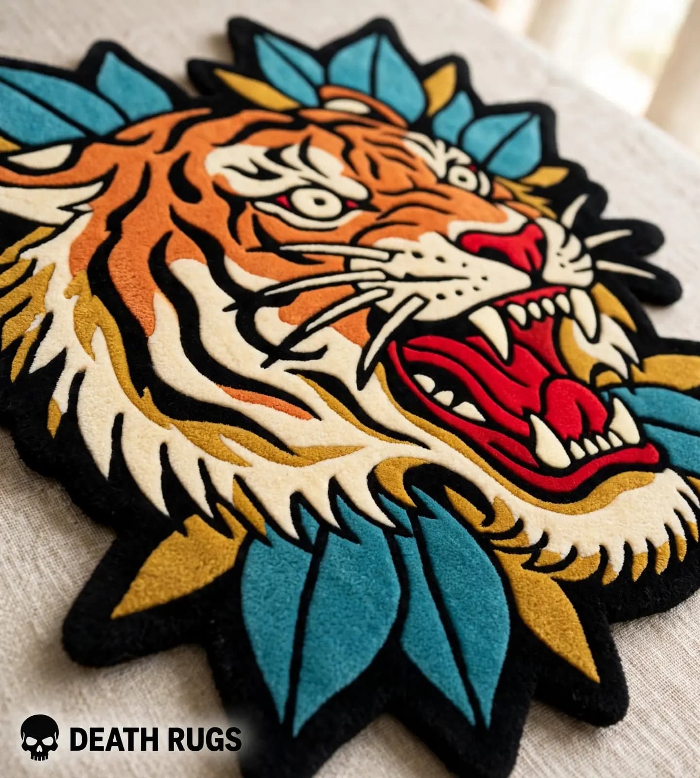 Teal Leaf Tiger Rugs alternate