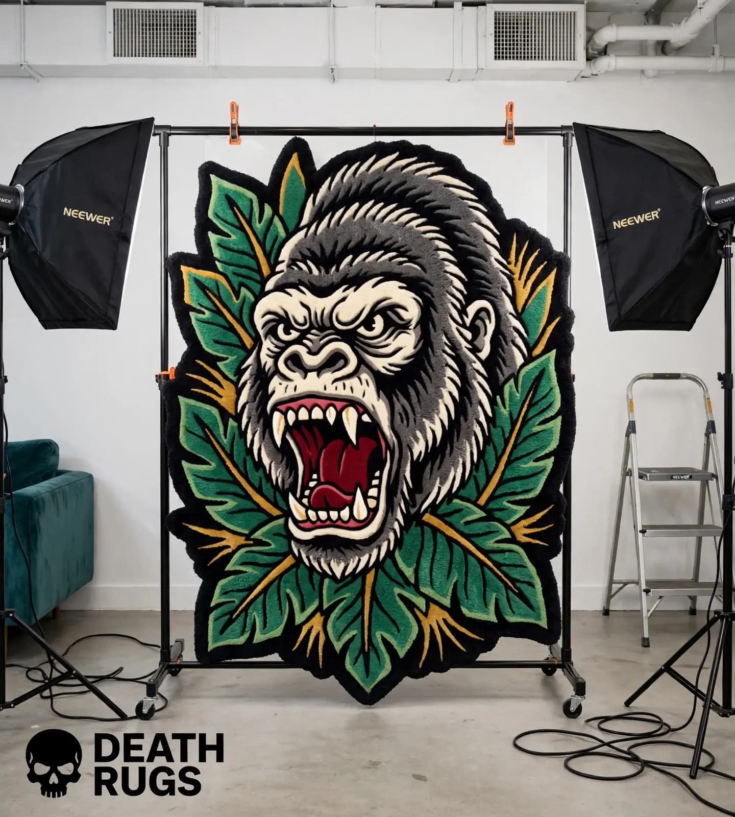 Roaring Gorilla & Jungle Foliage Rugs thumbnail 8