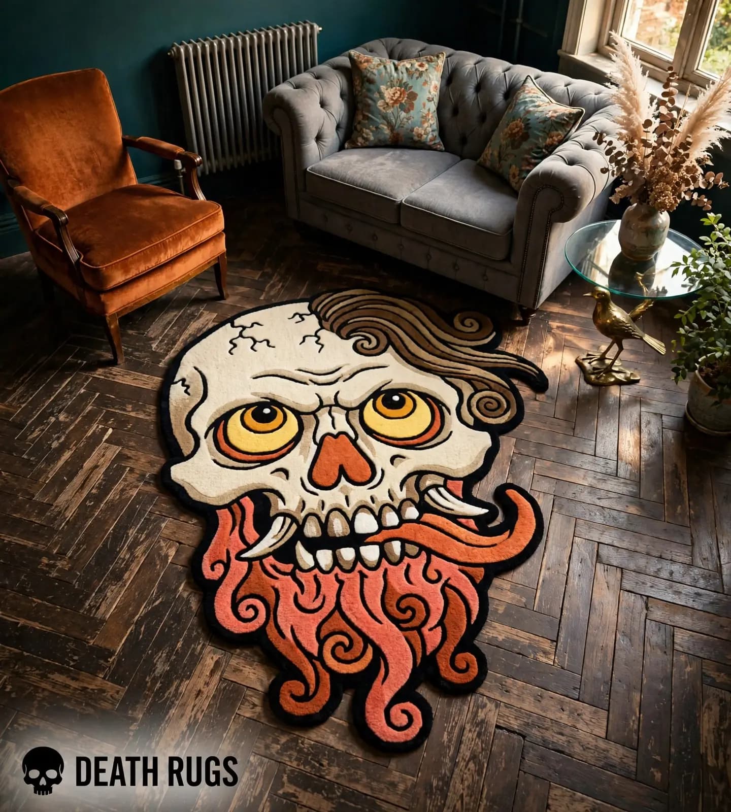 Tentacle Beard Oni Skull Rugs thumbnail 3