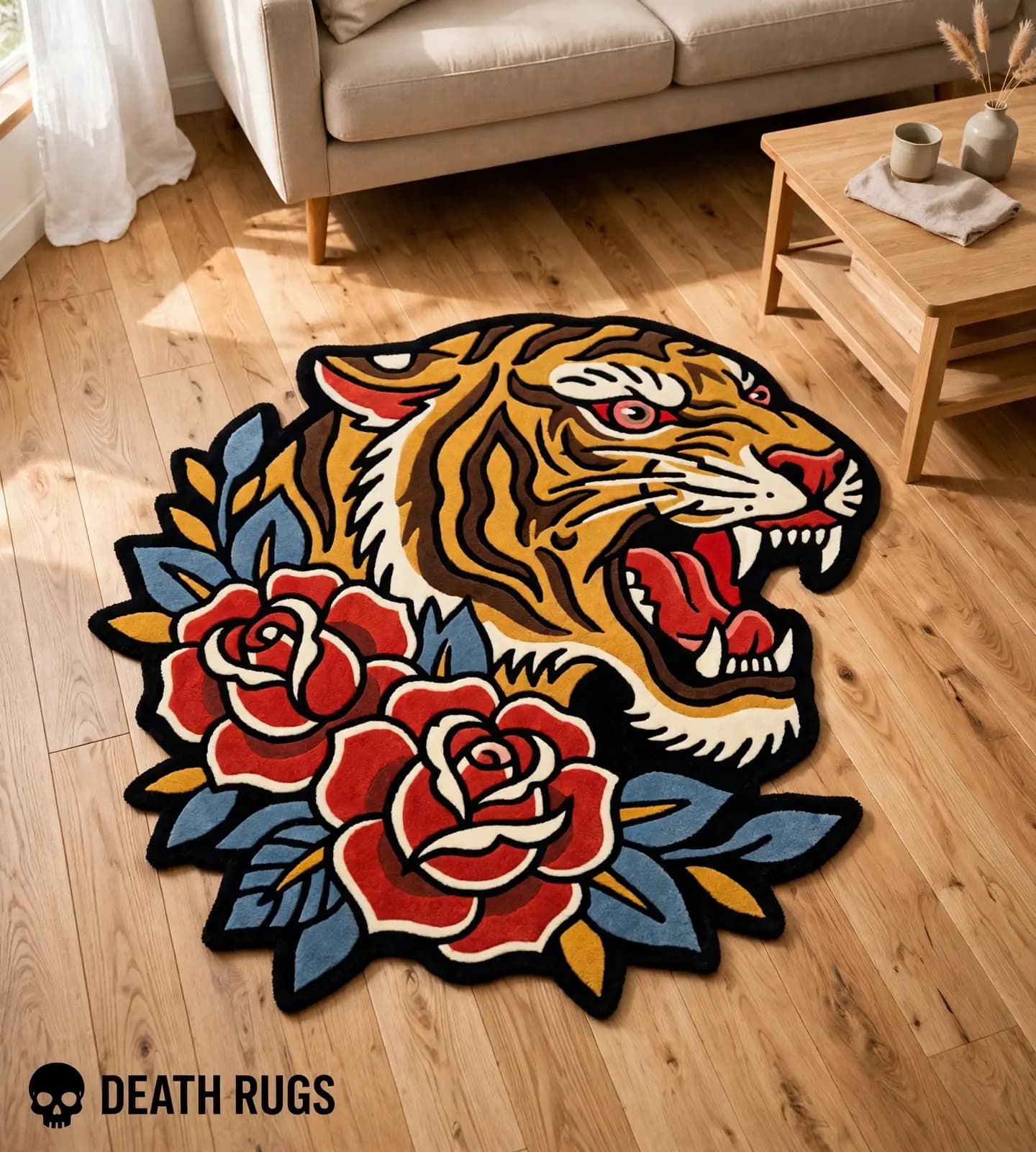 Tiger and Roses Rugs thumbnail 3