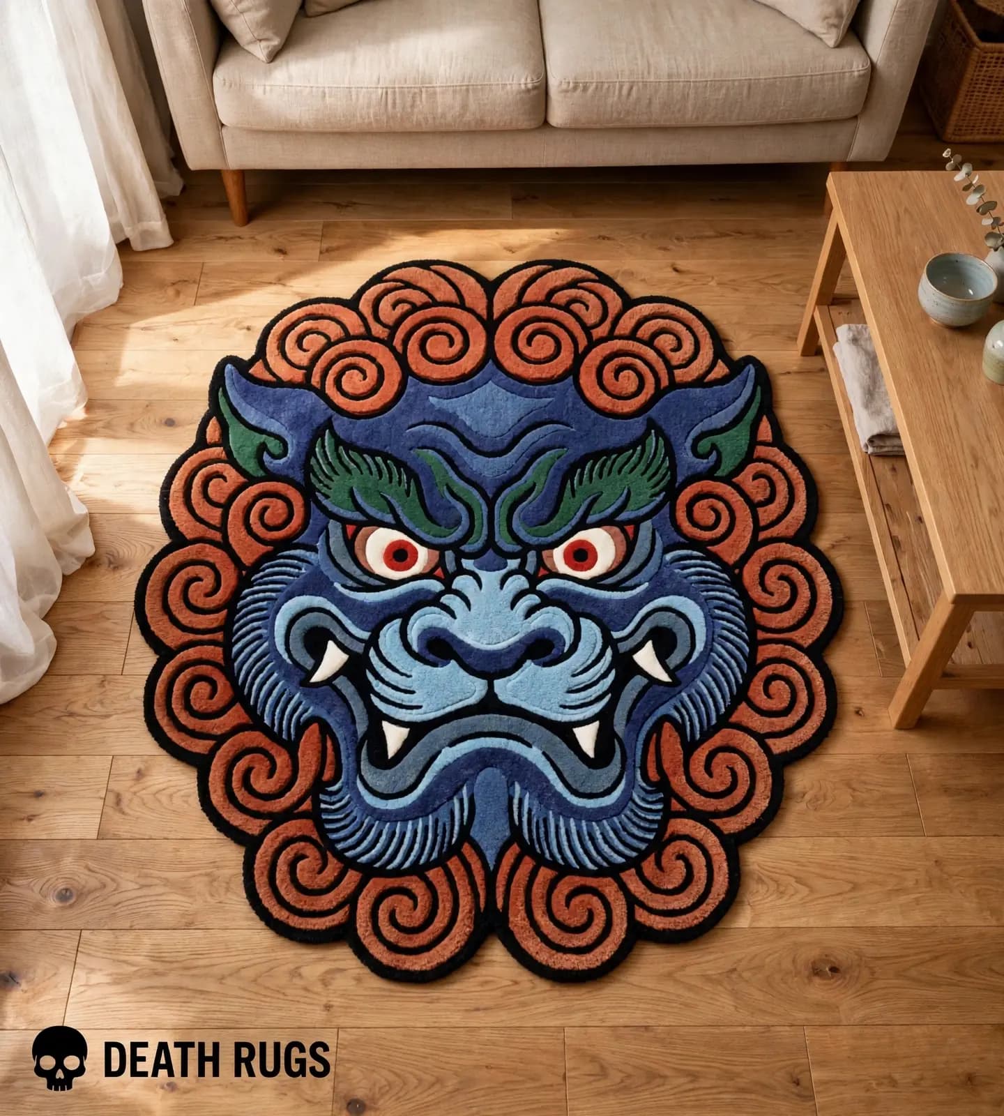 Cobalt Guardian Foo Dog Rugs thumbnail 7