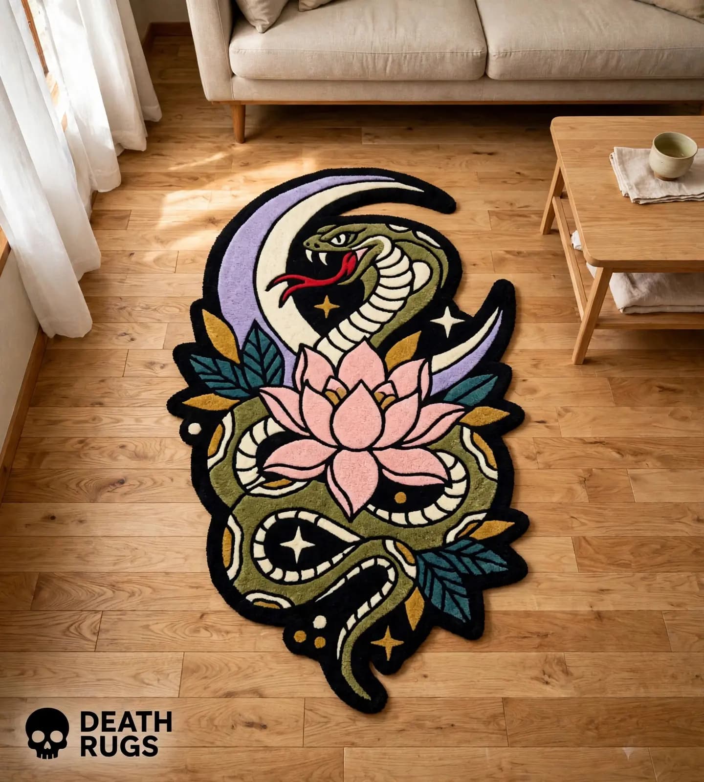 Moon Serpent Lotus Rugs thumbnail 6