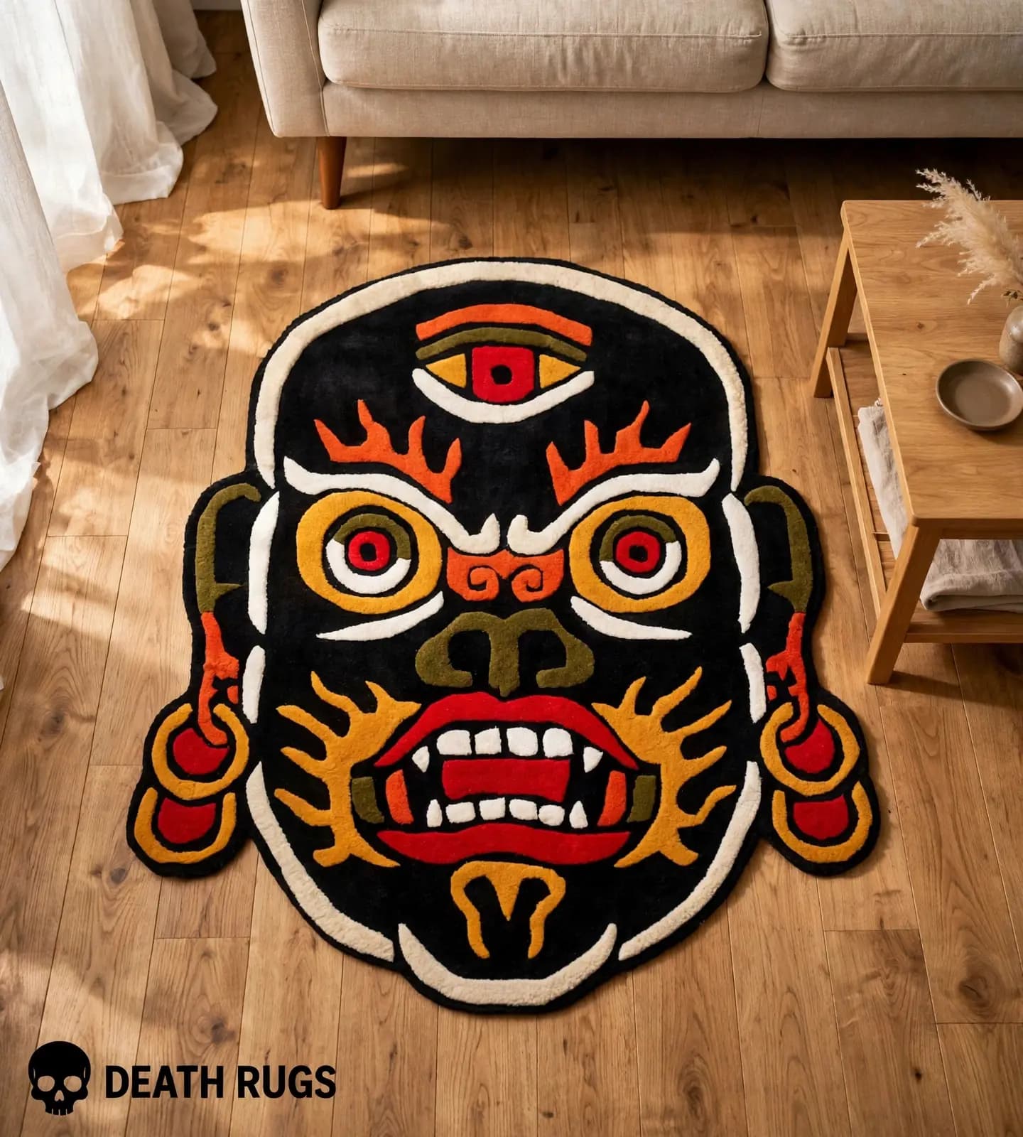 Third Eye Mahakala Mask Rugs thumbnail 6