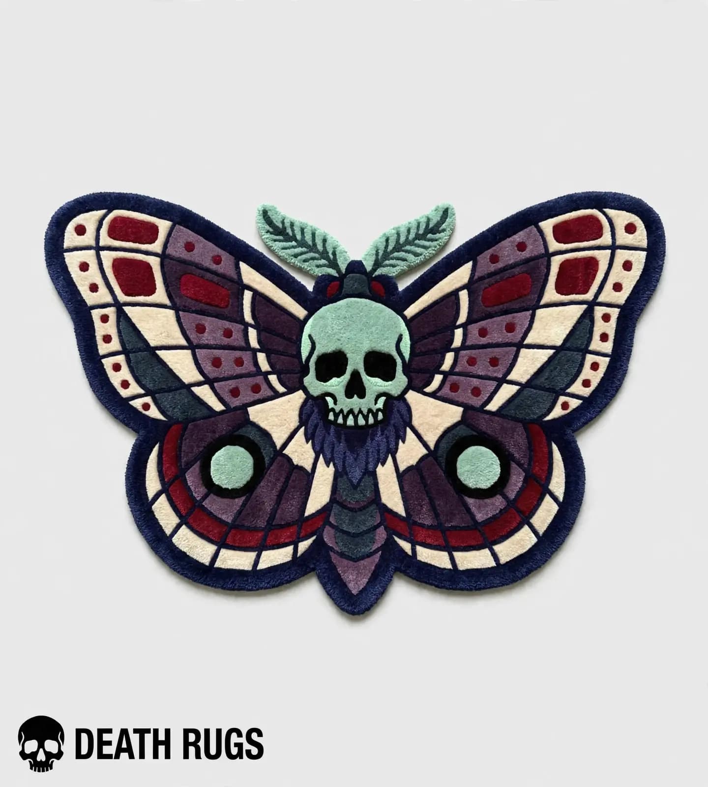 Midnight Skull Moth Rugs