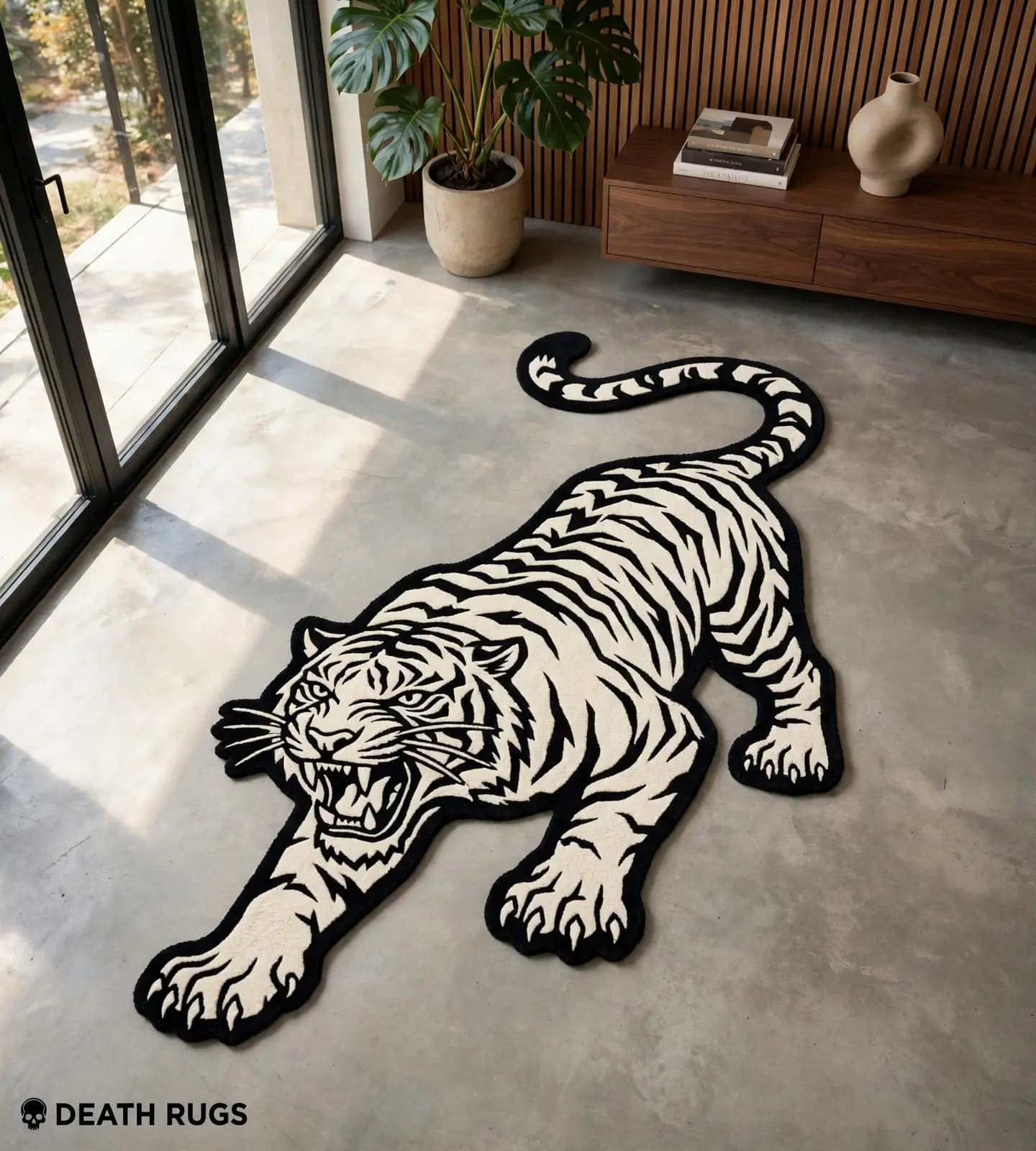Stalking White Tiger Rugs thumbnail 4