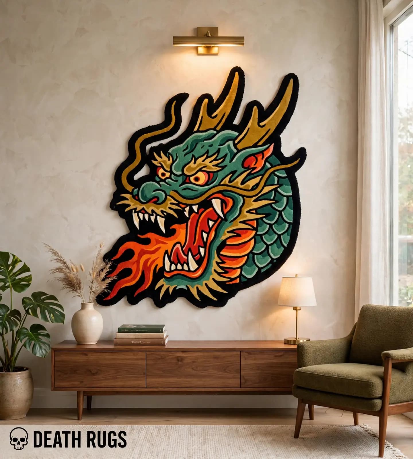 Fire-Breathing Eastern Dragon Rugs thumbnail 6