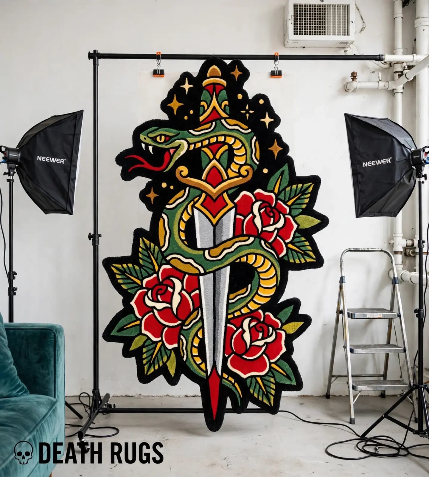 Serpent Dagger Roses Rugs thumbnail 3