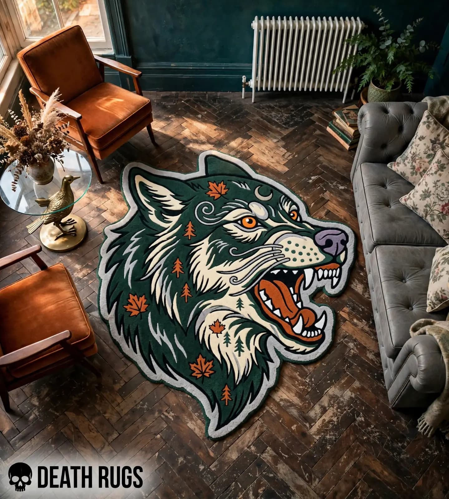 Autumn Forest Wolf Rugs thumbnail 4