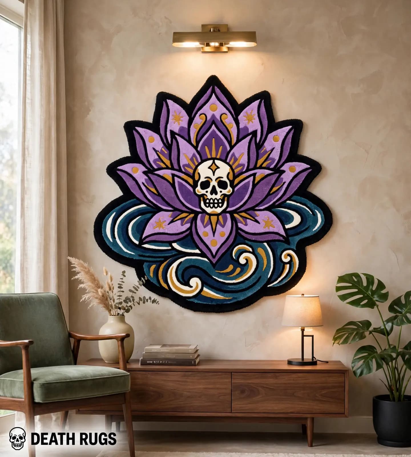 Skull Lotus Blossom Rugs alternate