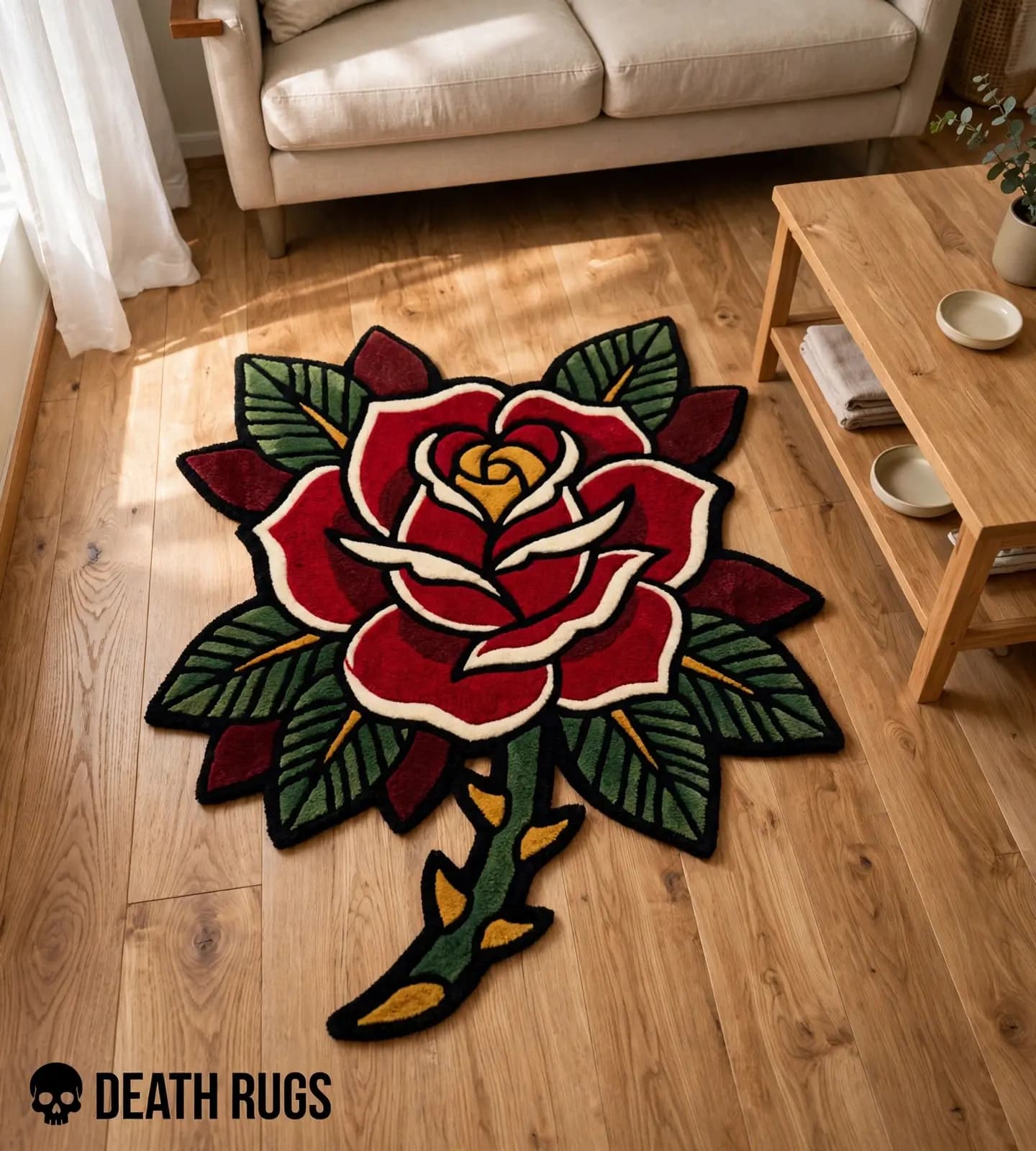 Thorned Stem Rose Rugs thumbnail 3
