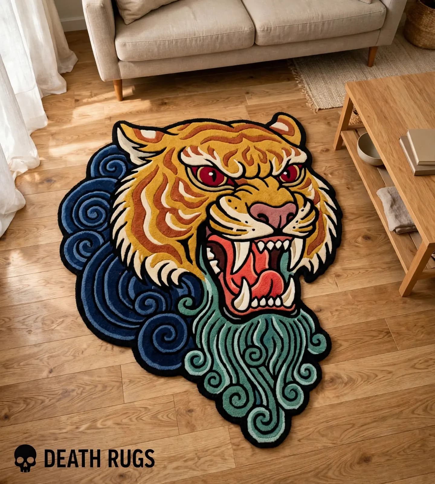 Roaring Storm Tiger Rugs alternate