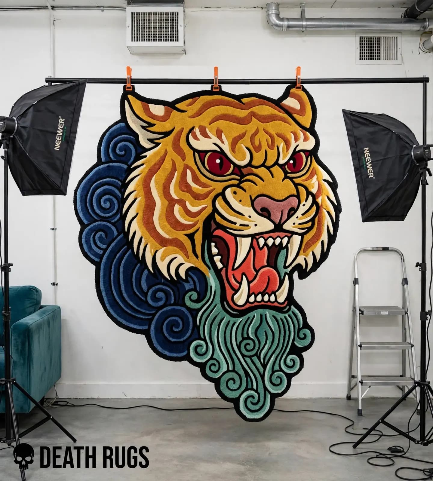 Roaring Storm Tiger Rugs thumbnail 4
