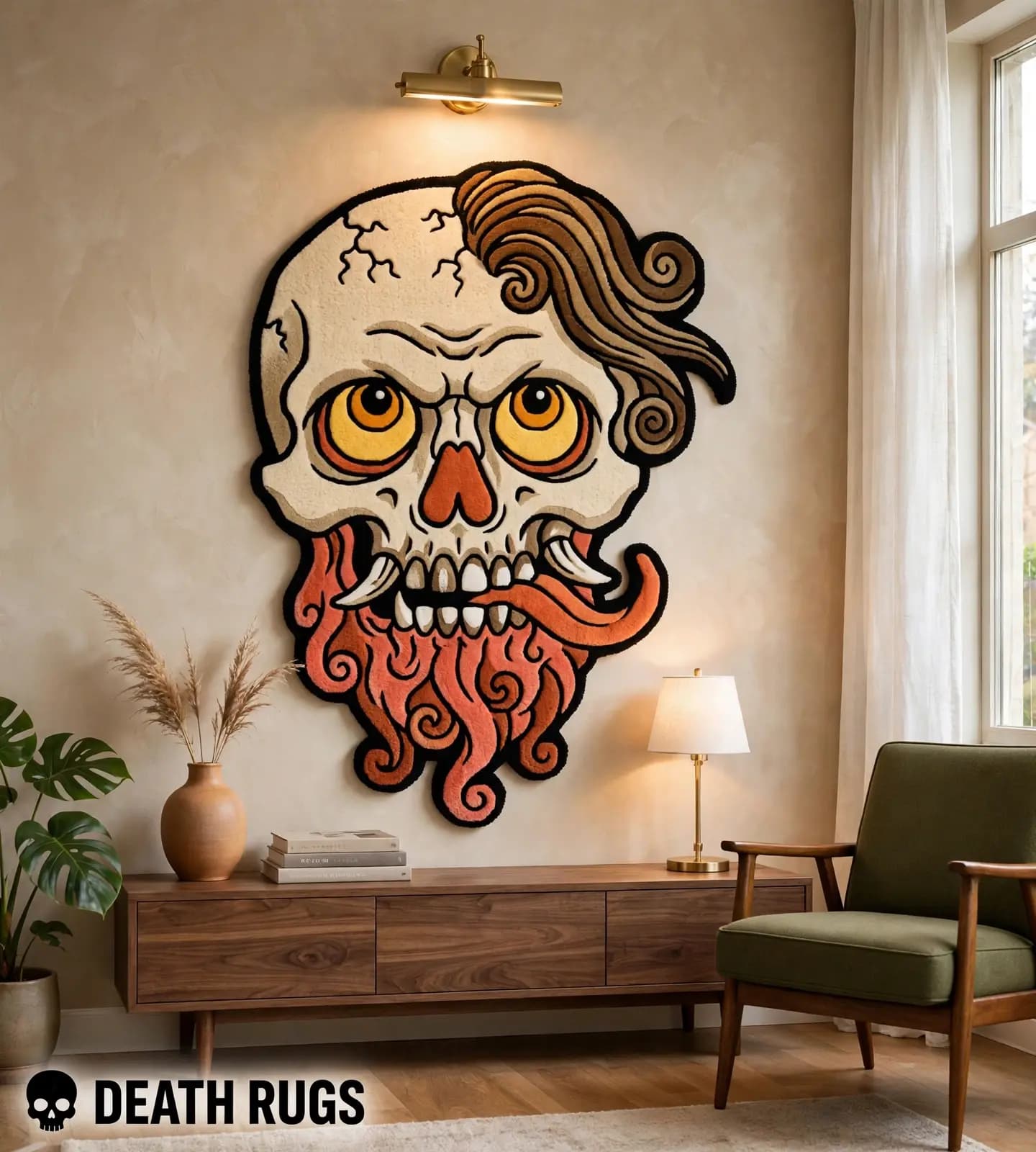Tentacle Beard Oni Skull Rugs alternate