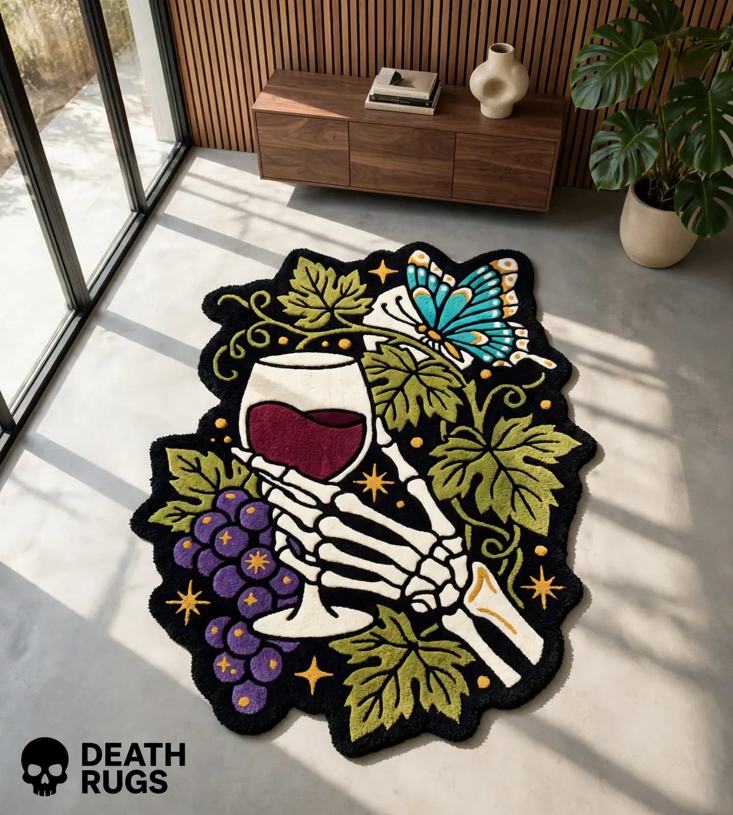 Skeleton Wine and Butterfly Rugs thumbnail 7