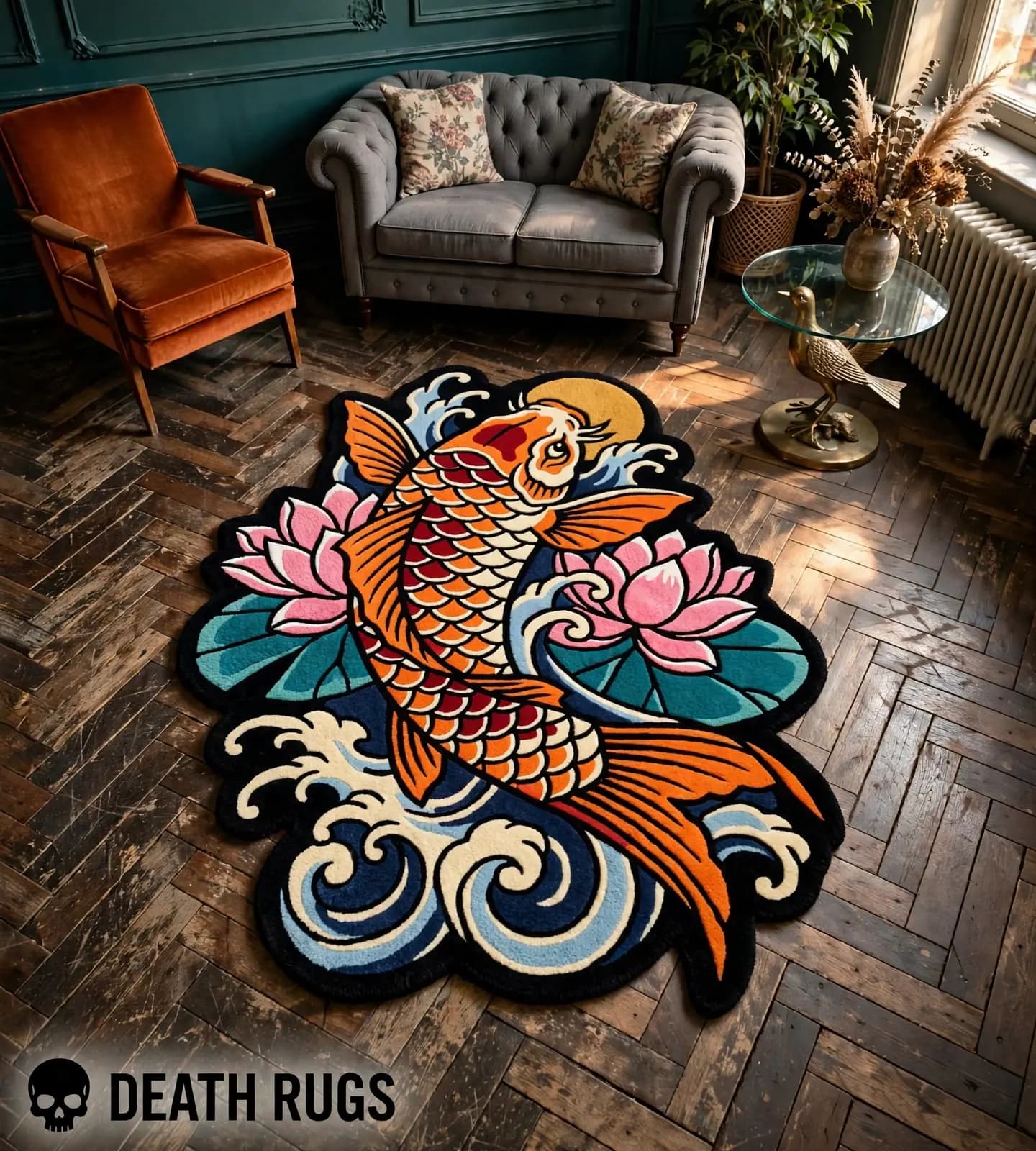 Rising Koi Blossom Rugs thumbnail 4