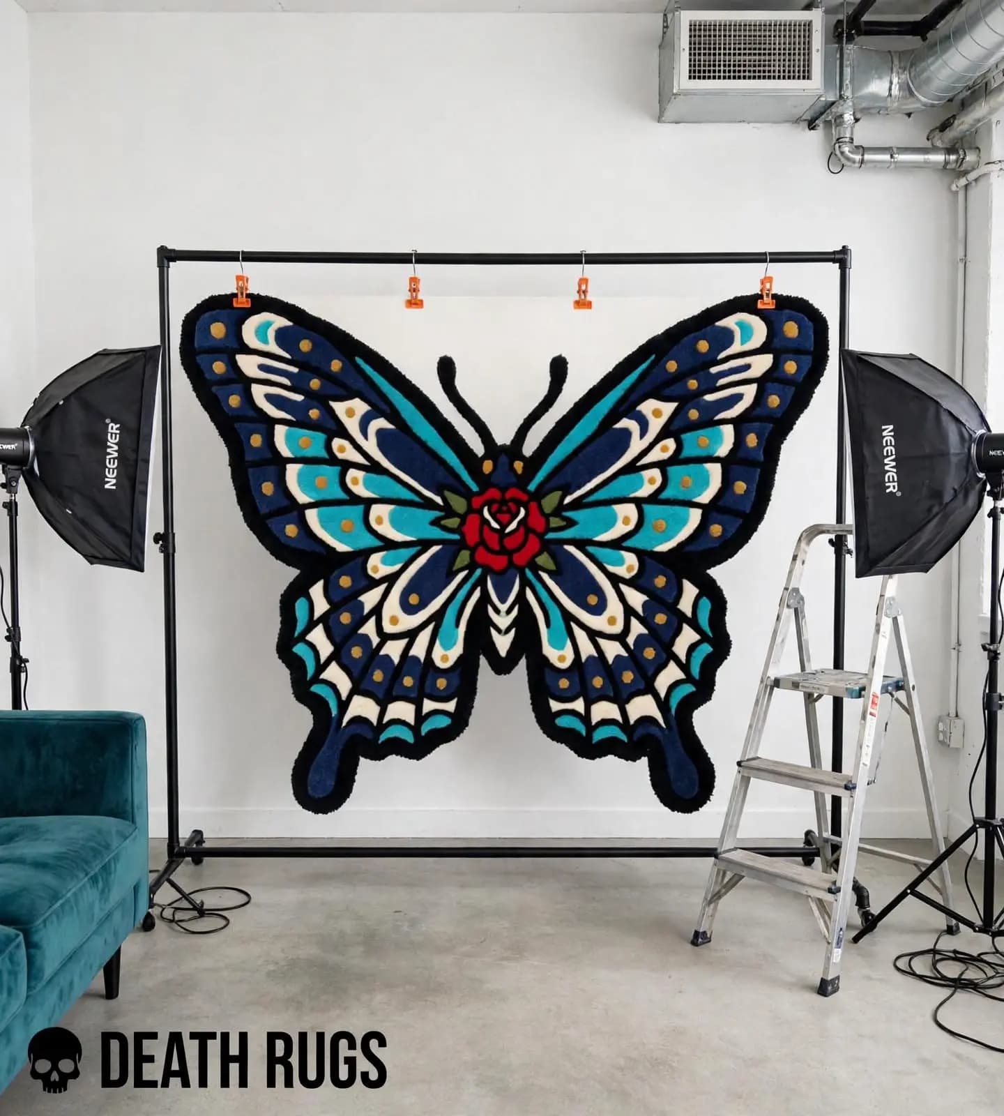 Rose Monarch Butterfly Rugs alternate