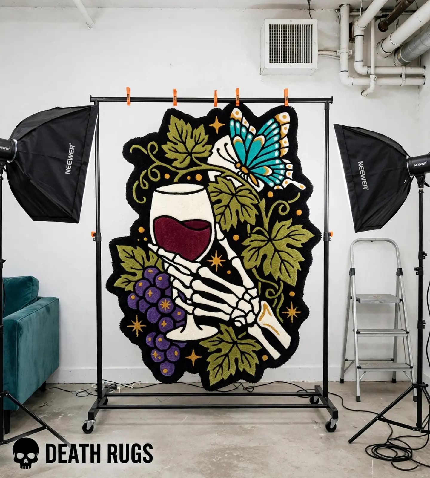 Skeleton Wine and Butterfly Rugs thumbnail 3