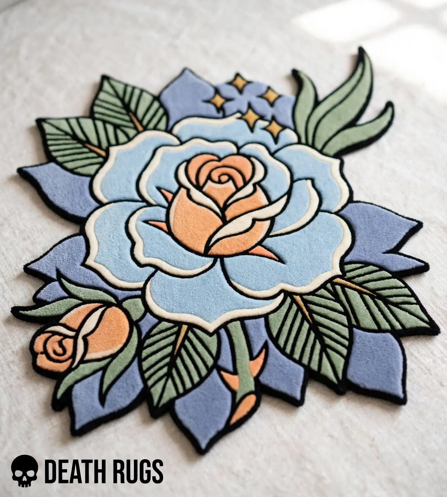 Pastel Peach Bud Rose Rugs alternate