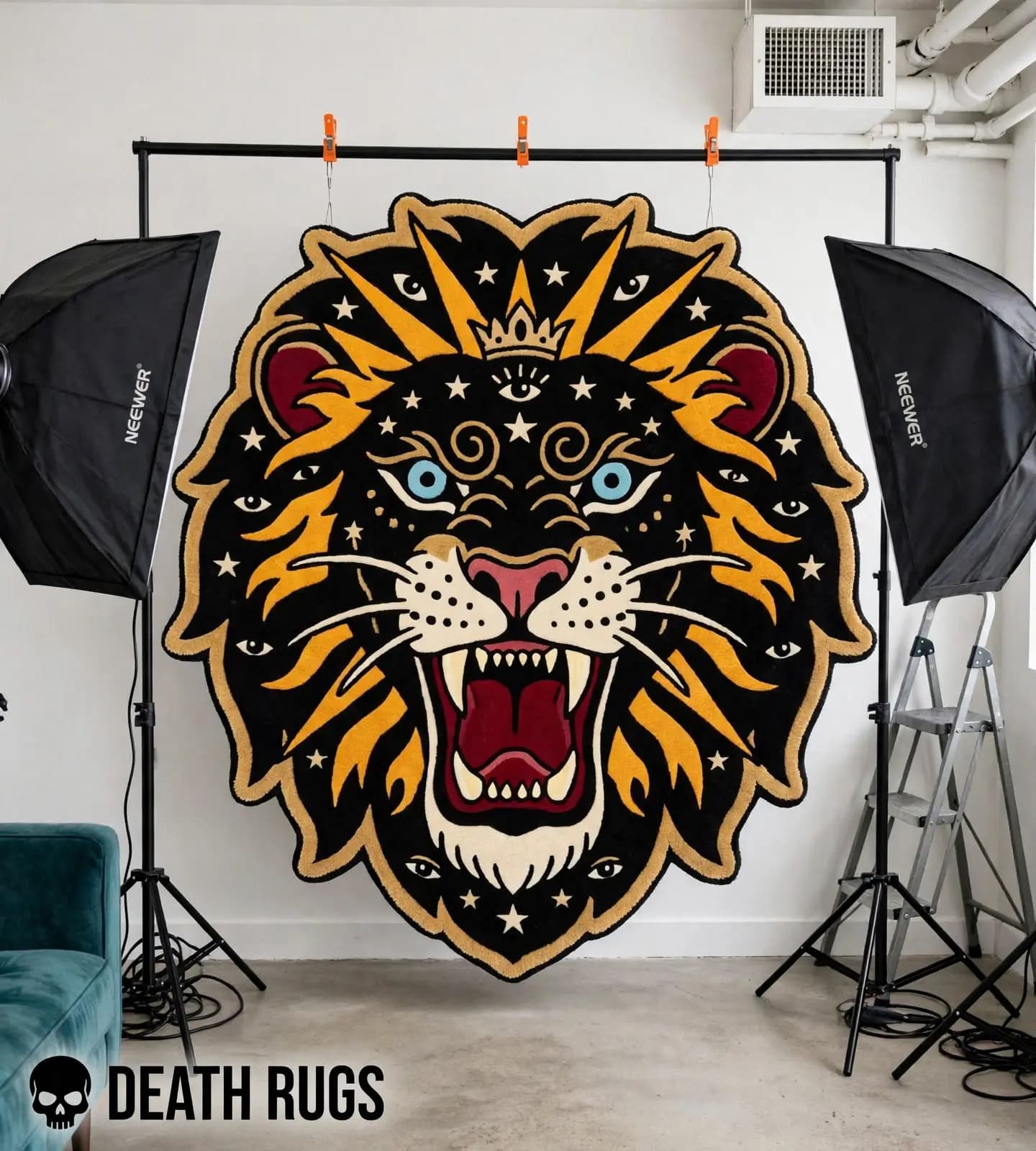 Crowned Mystic Lion Rugs thumbnail 3