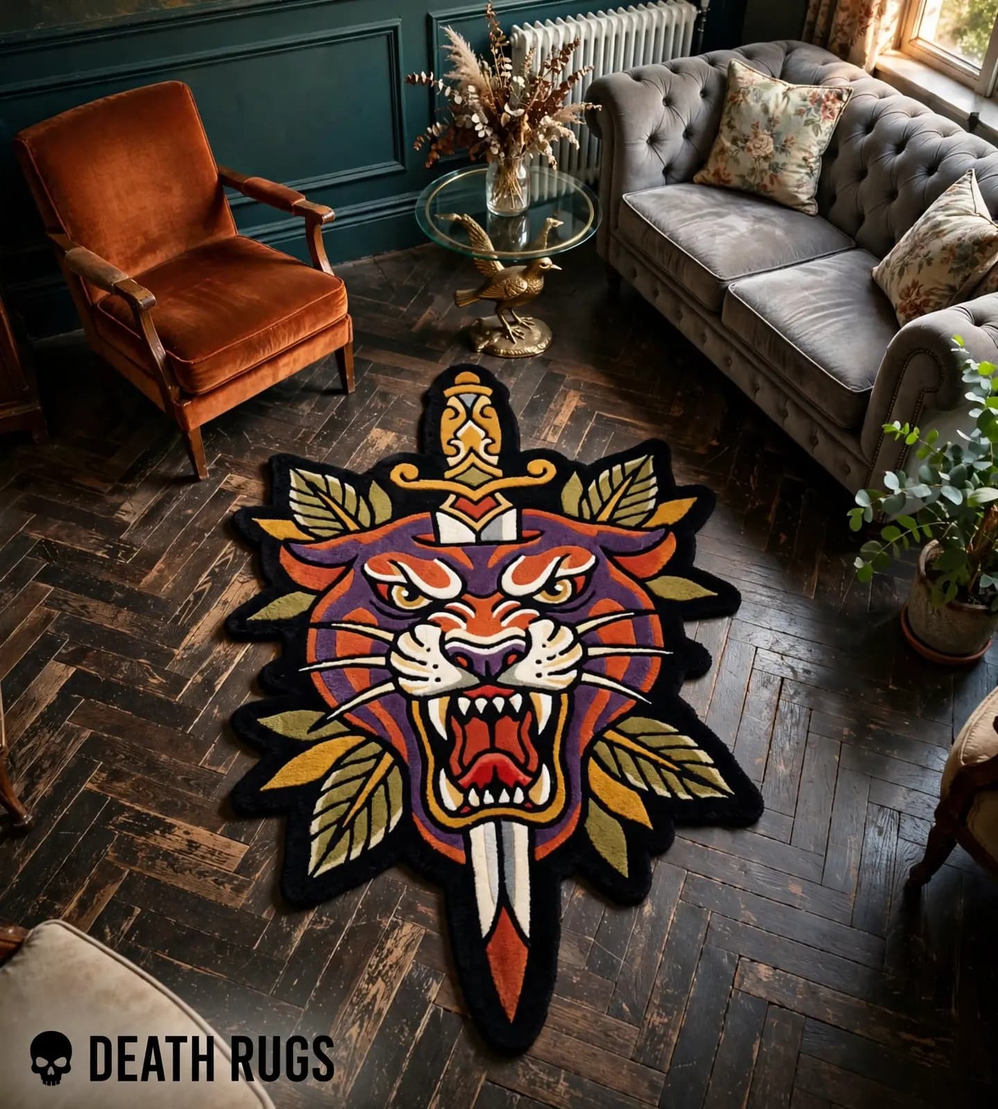 Panther Head & Dagger Rugs thumbnail 7