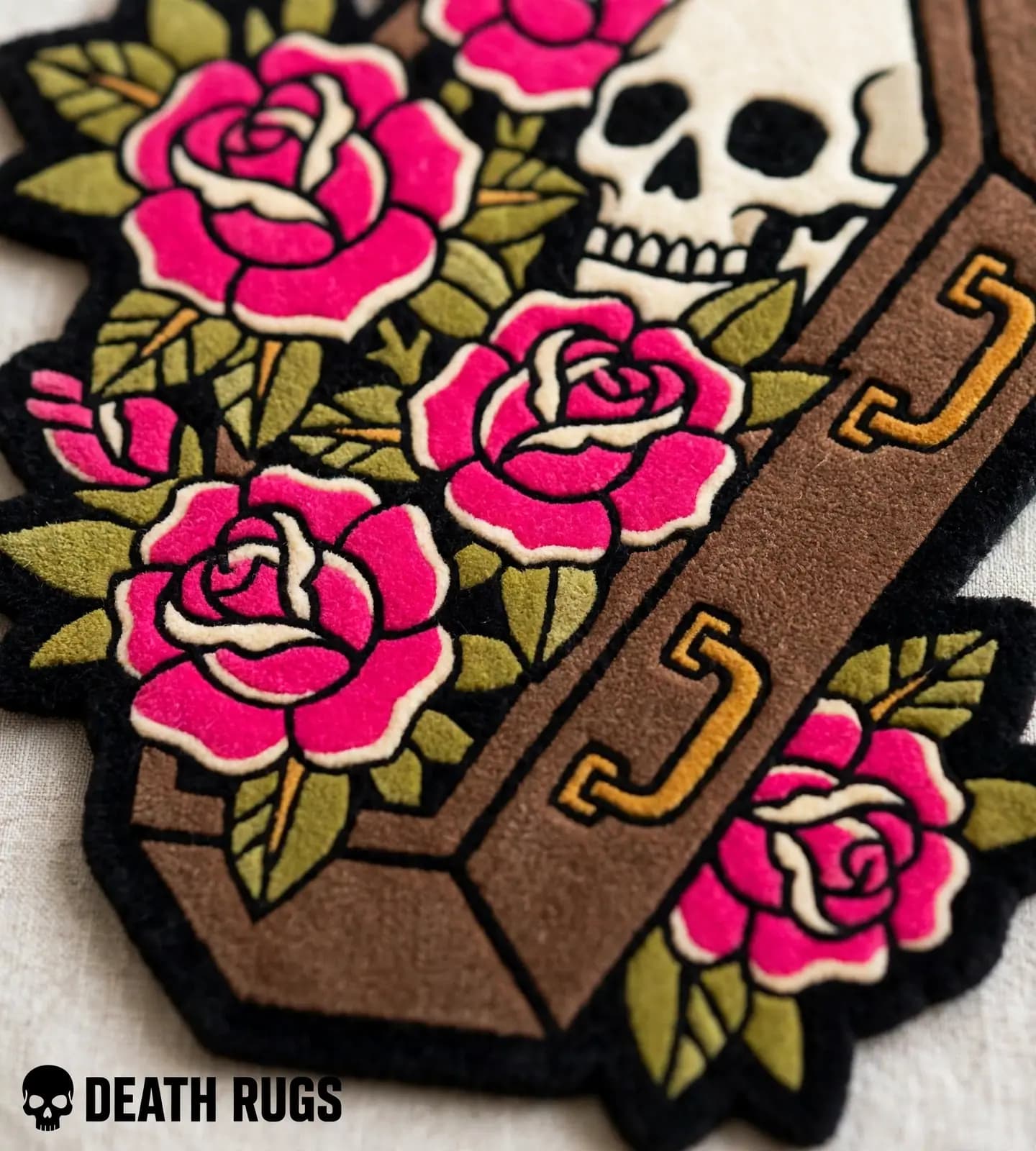 Coffin Rose Skull Rugs thumbnail 3