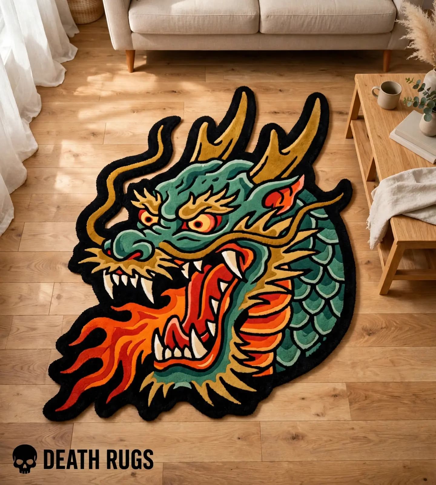 Fire-Breathing Eastern Dragon Rugs alternate