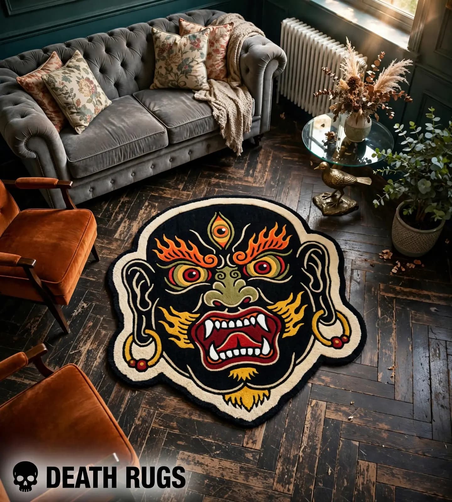 Mahakala Demon Mask Rugs thumbnail 4