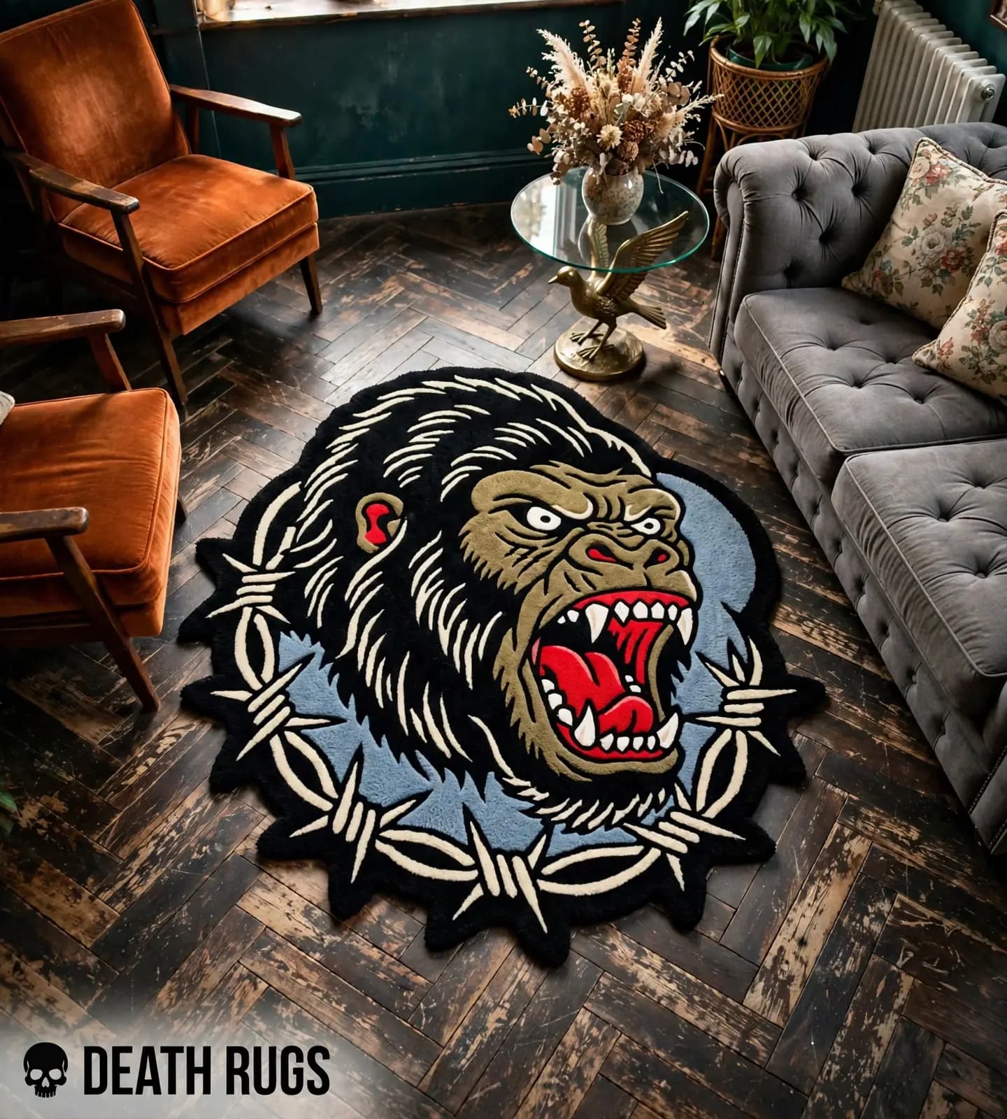 Barbed Wire Gorilla Rugs thumbnail 4