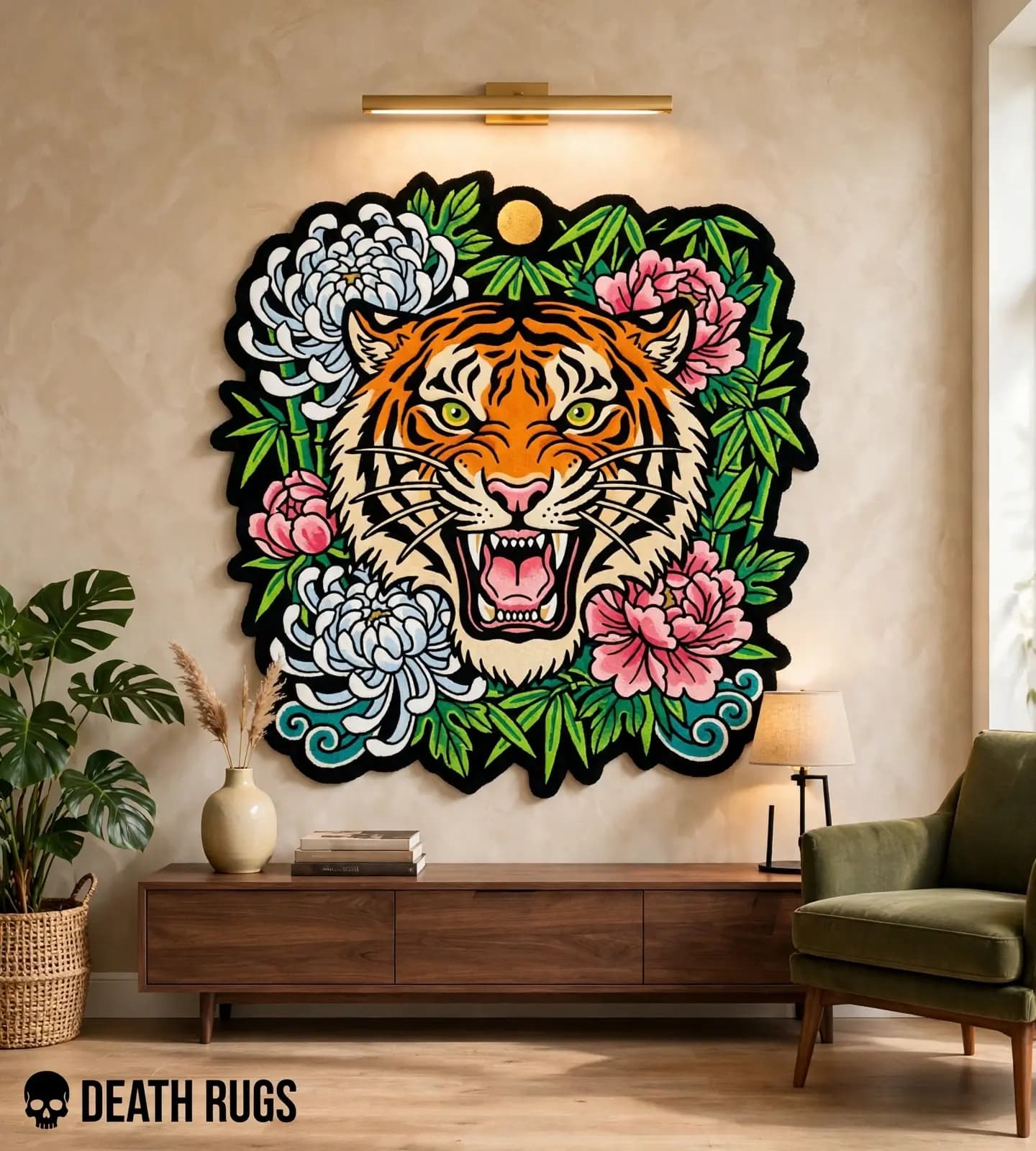 Roaring Tiger Chrysanthemum Rugs thumbnail 3