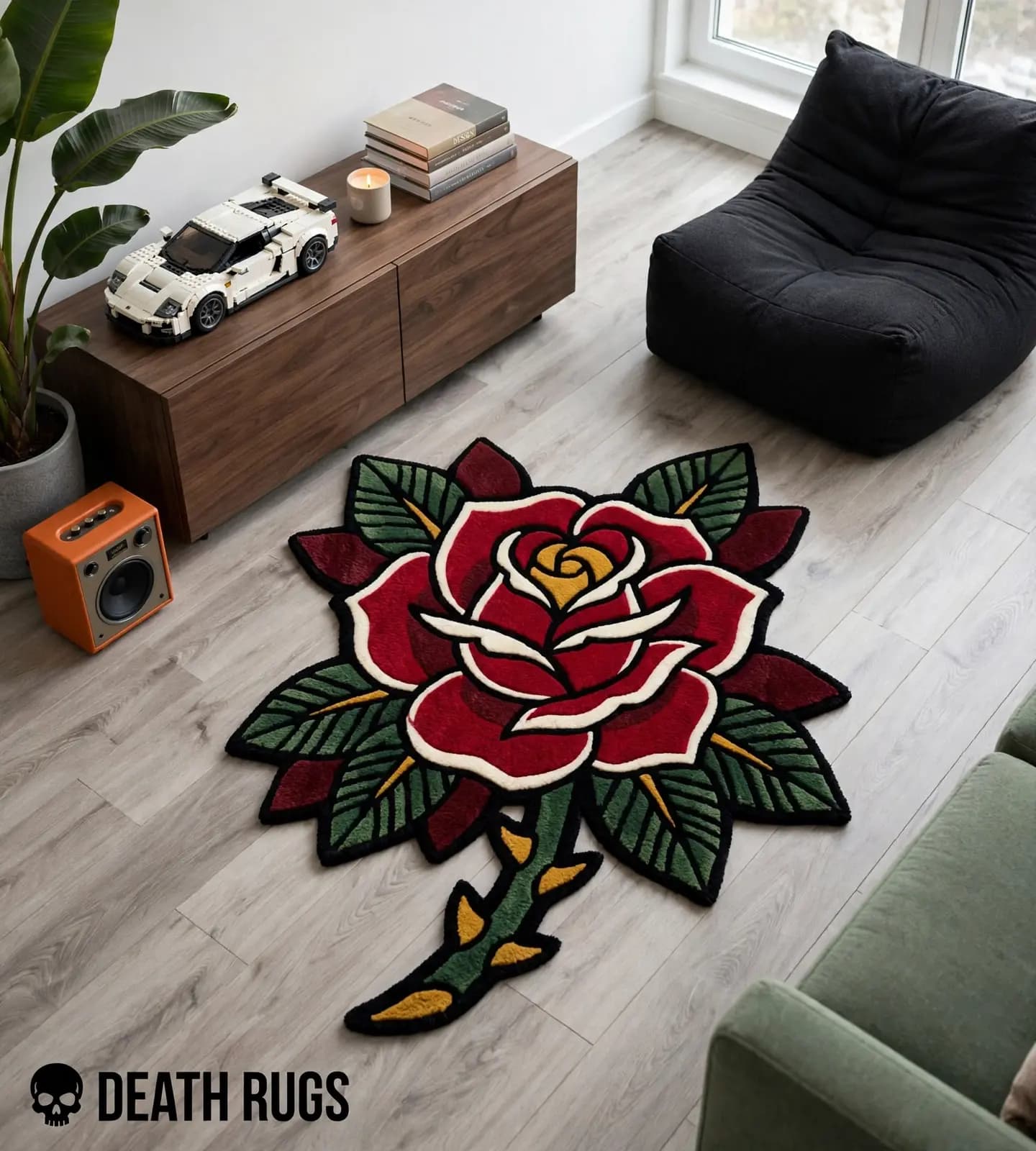 Thorned Stem Rose Rugs thumbnail 8