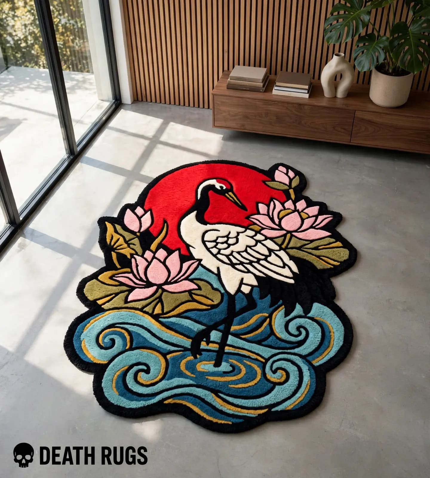 Red-Crowned Crane & Rising Sun Rugs thumbnail 6