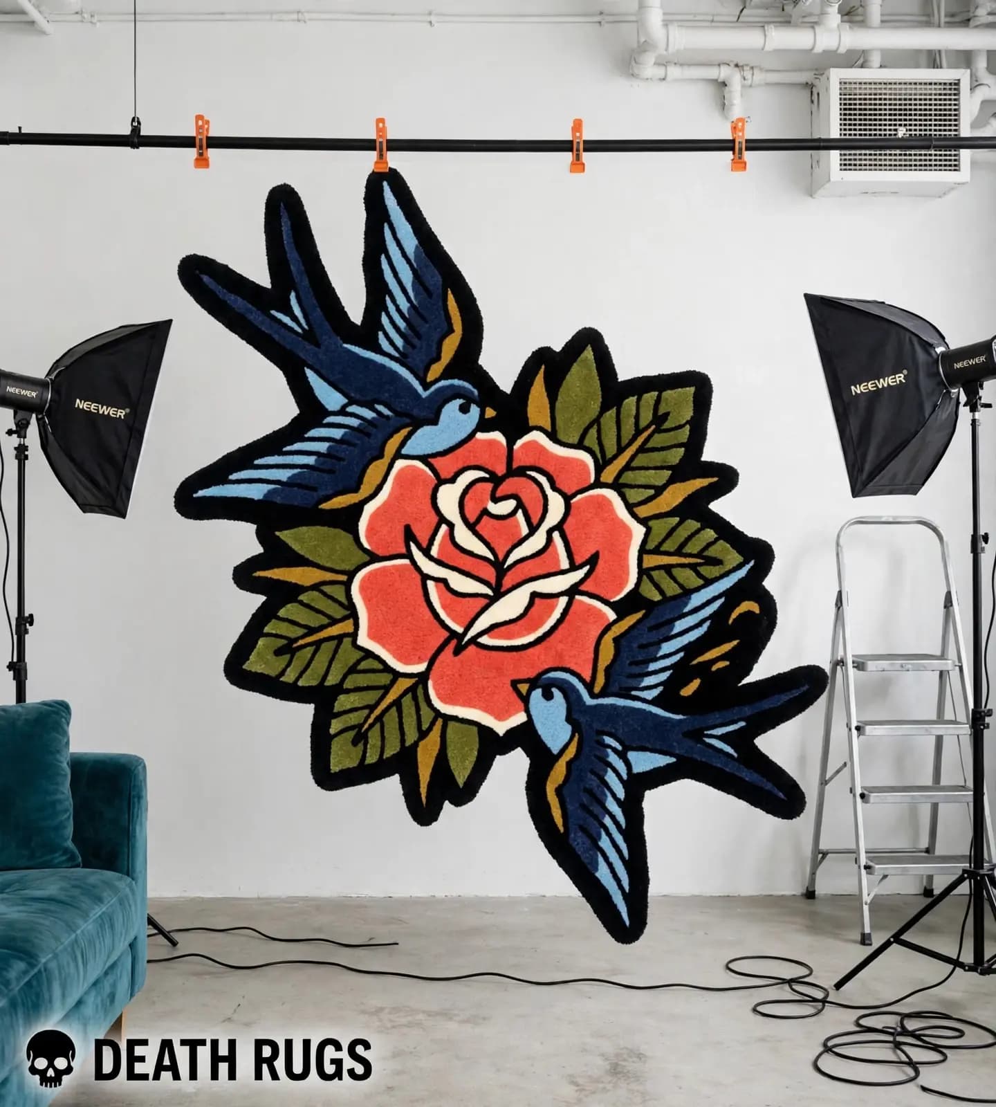 Swallows & Coral Rose Rugs thumbnail 8