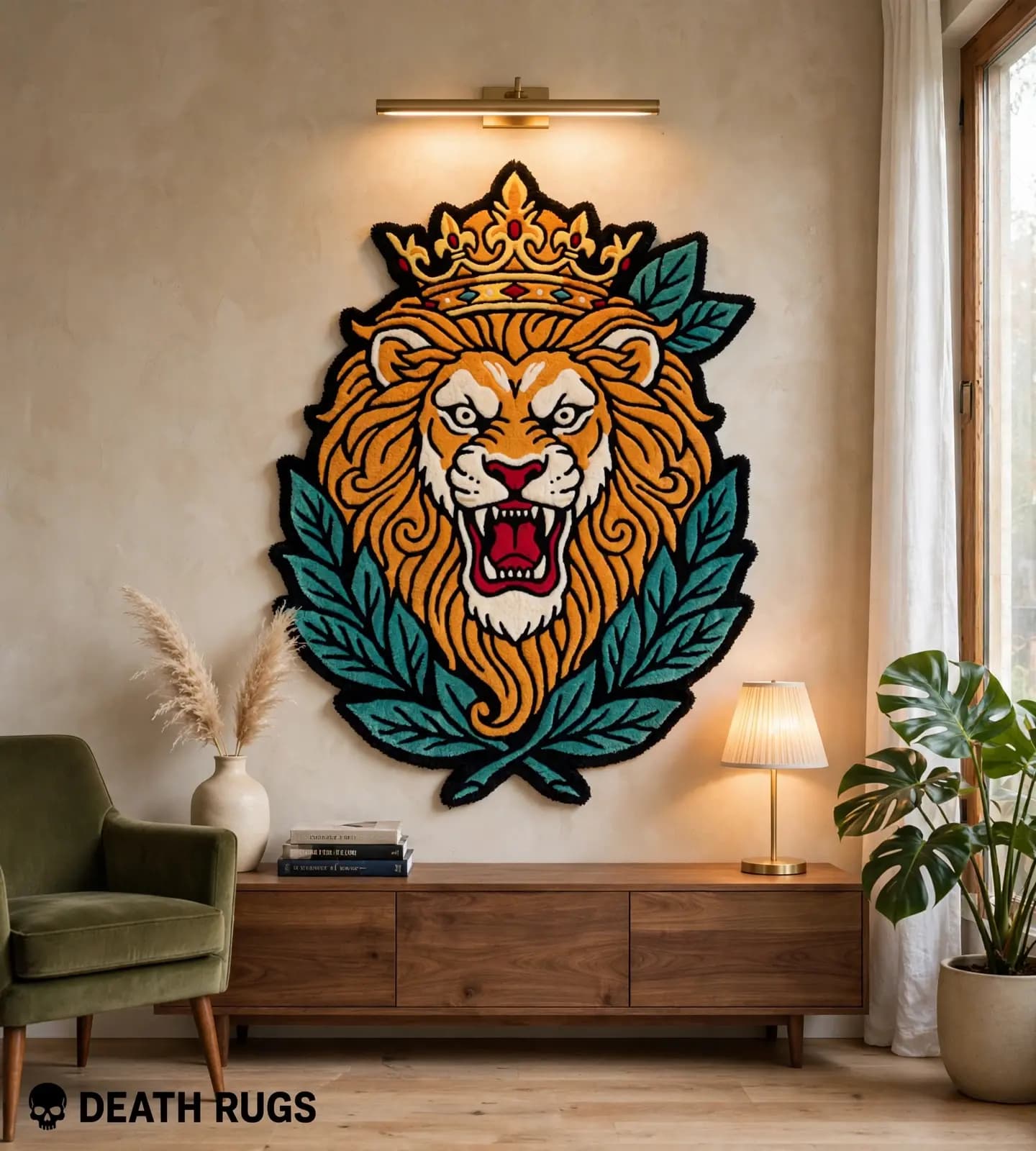 Crowned Lion & Laurel Wreath Rugs thumbnail 4