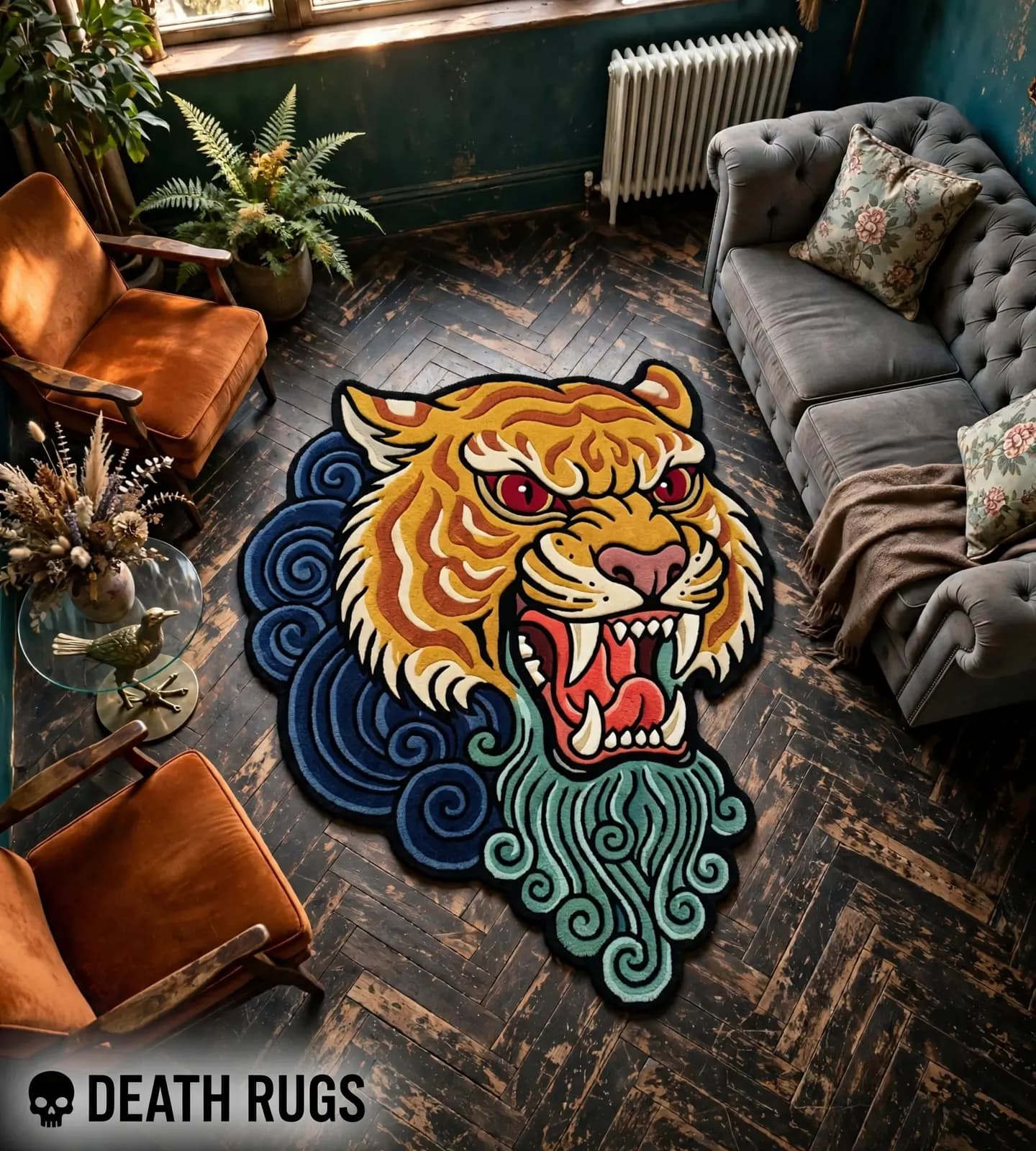 Roaring Storm Tiger Rugs thumbnail 5