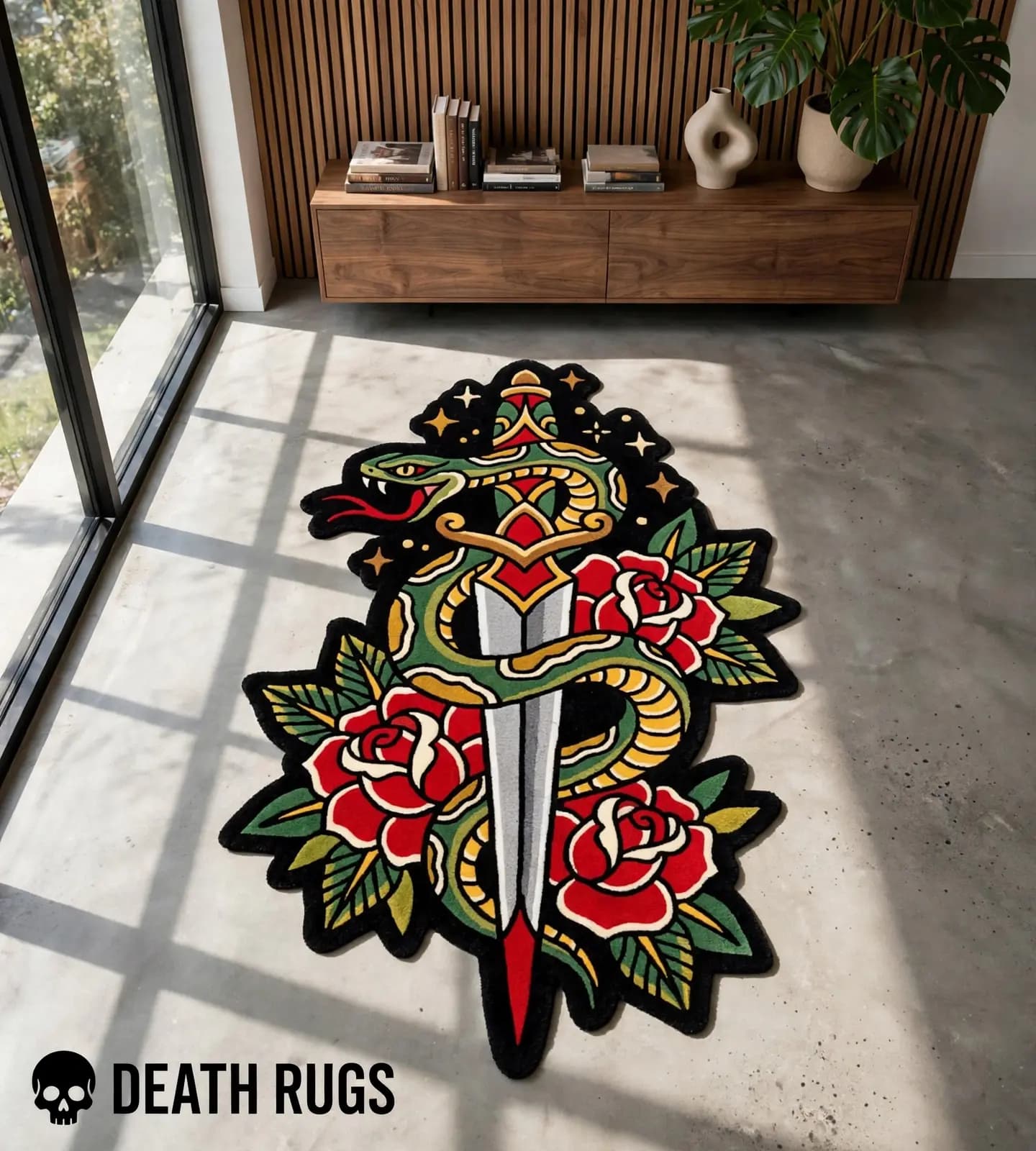 Serpent Dagger Roses Rugs thumbnail 7